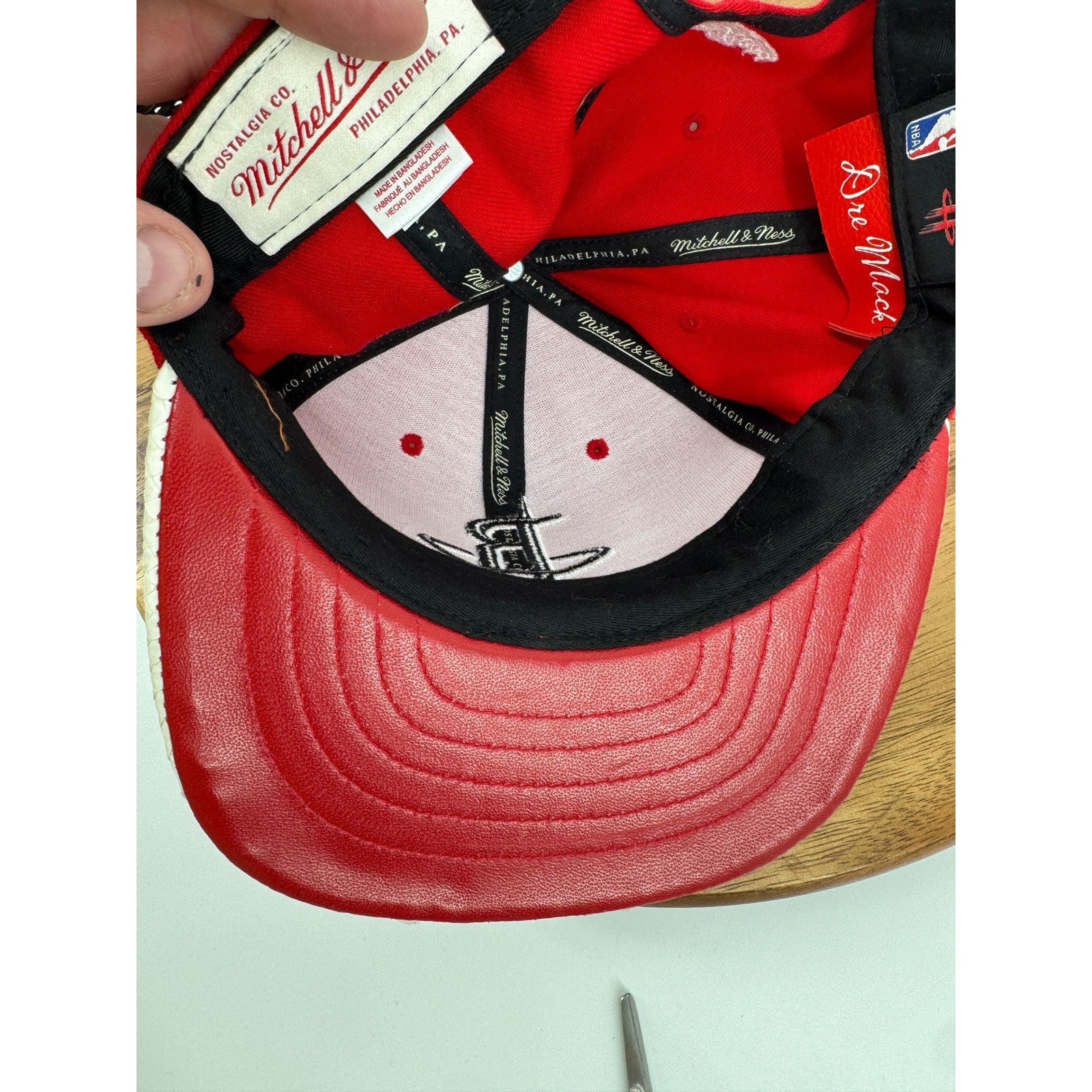 Mitchell & Ness Dre Mack Houston Rockets Hat Red White Python Brim Just Don