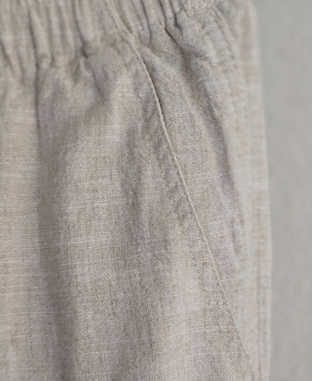 Women’s Linen Blend Pull-On Pants Off White Elastic Waist Wide Leg 28-30 x 30
