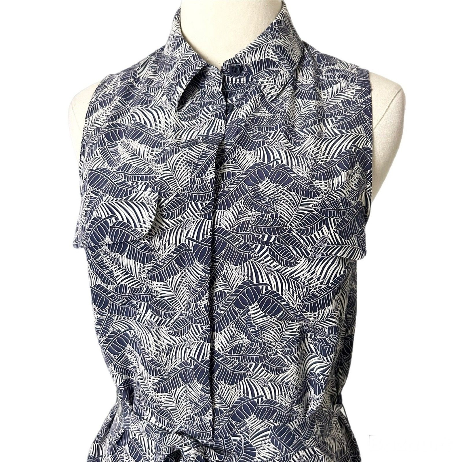 Equipment Tegan Print Silk Shirt Midi Dress in Blue Size Small