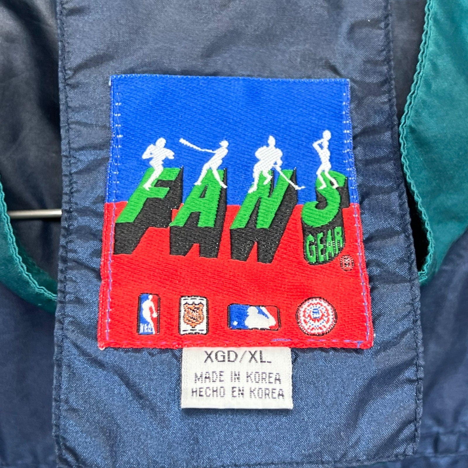 VINTAGE Seattle Mariners Fans Gear Pullover Windbreaker Jacket XL MLB Navy Light