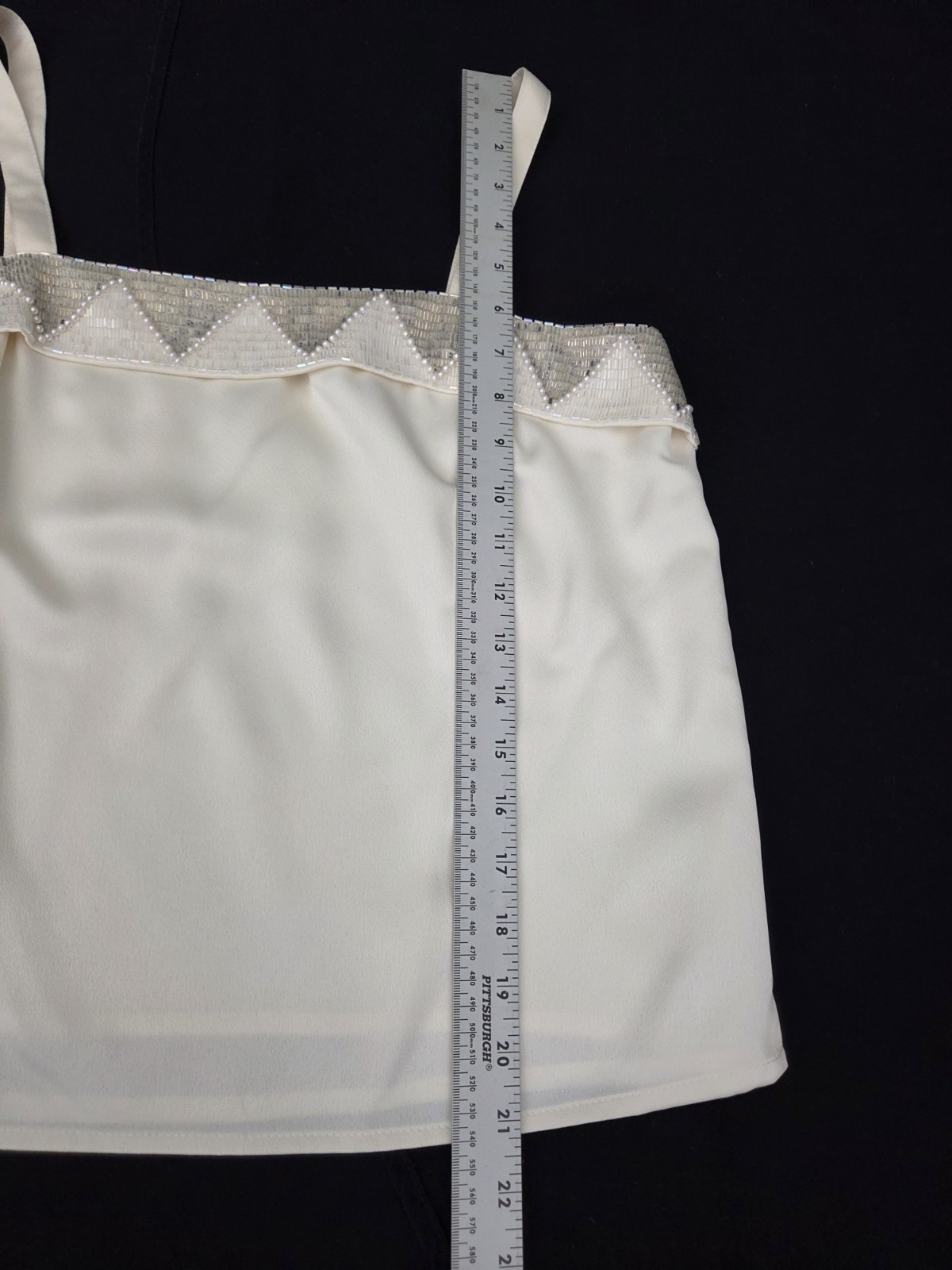 NOLAN MILLER 2 Pieces Sz 12 Dynasty Collection Ivory Beaded Jacket Tank Top