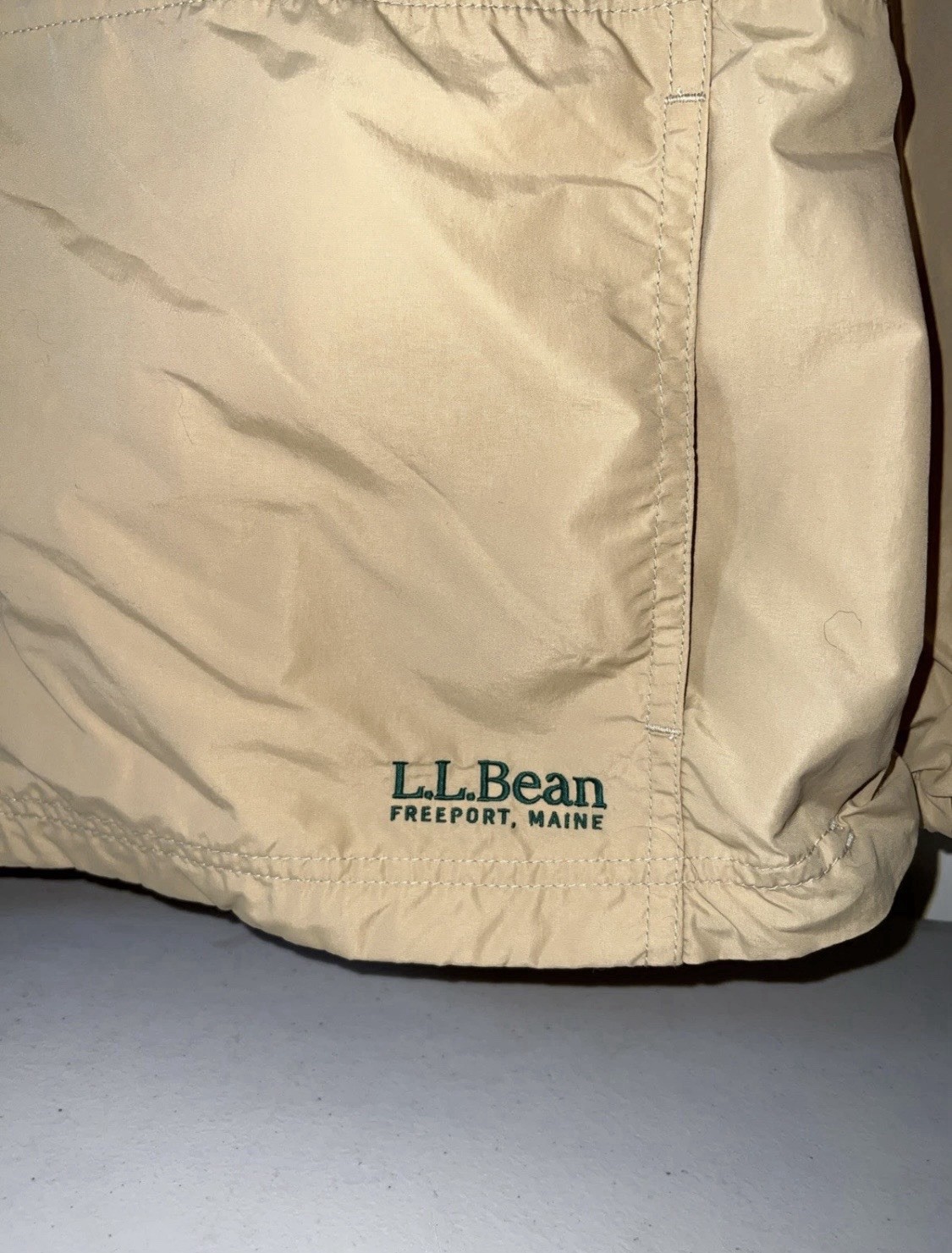 L.L. Bean Japan Edition Large Yellow Beige Milo Anorak Jacket Hooded Lightweight