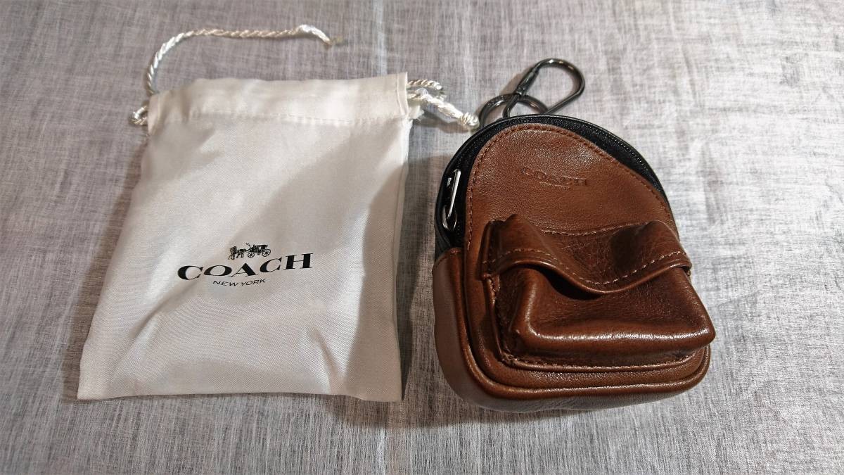 Brand COACH Leather Backpack Accessory