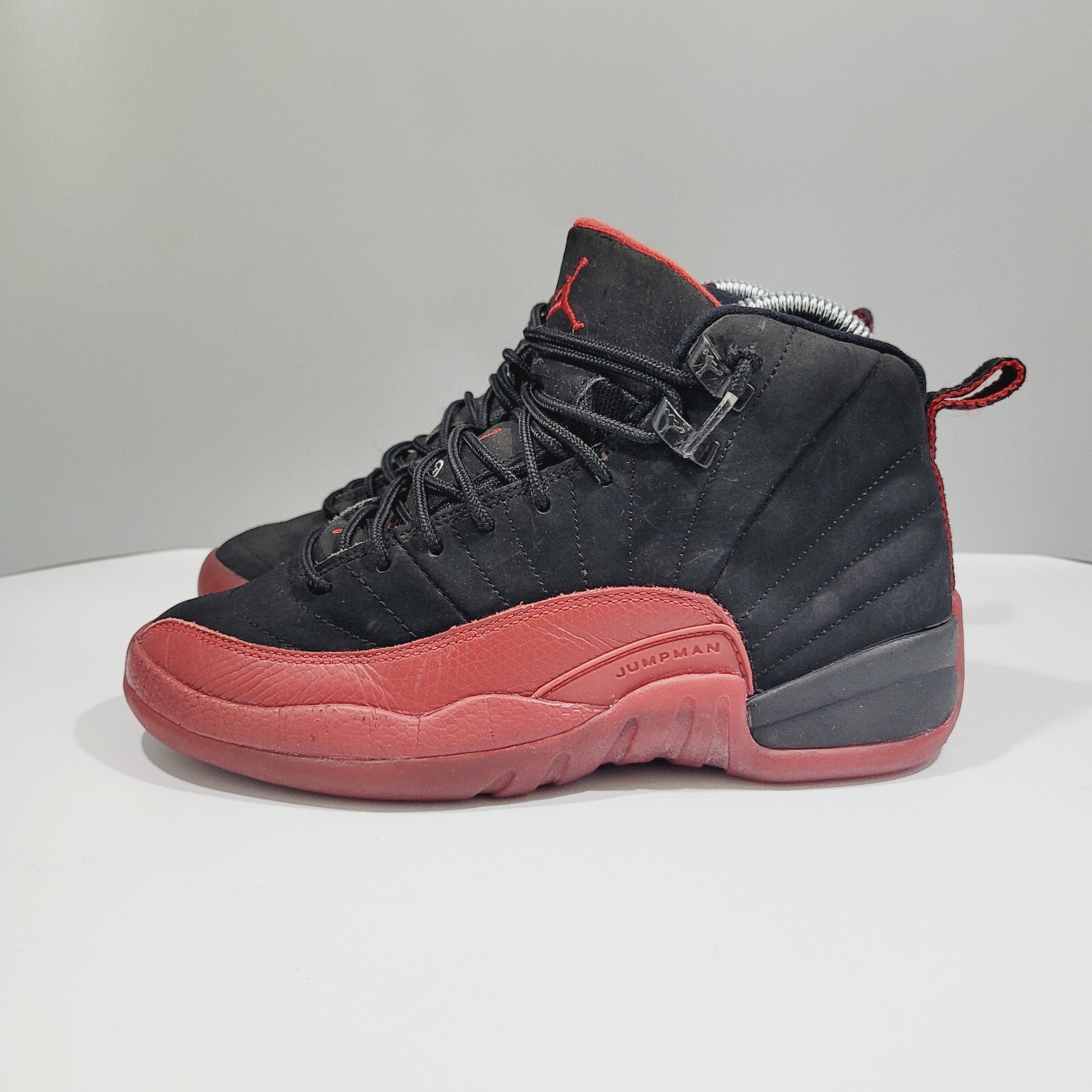 Air Jordan 12 Womens Size 6 (4.5Y) Shoes Black Retro Flu Game Athletic Sneakers