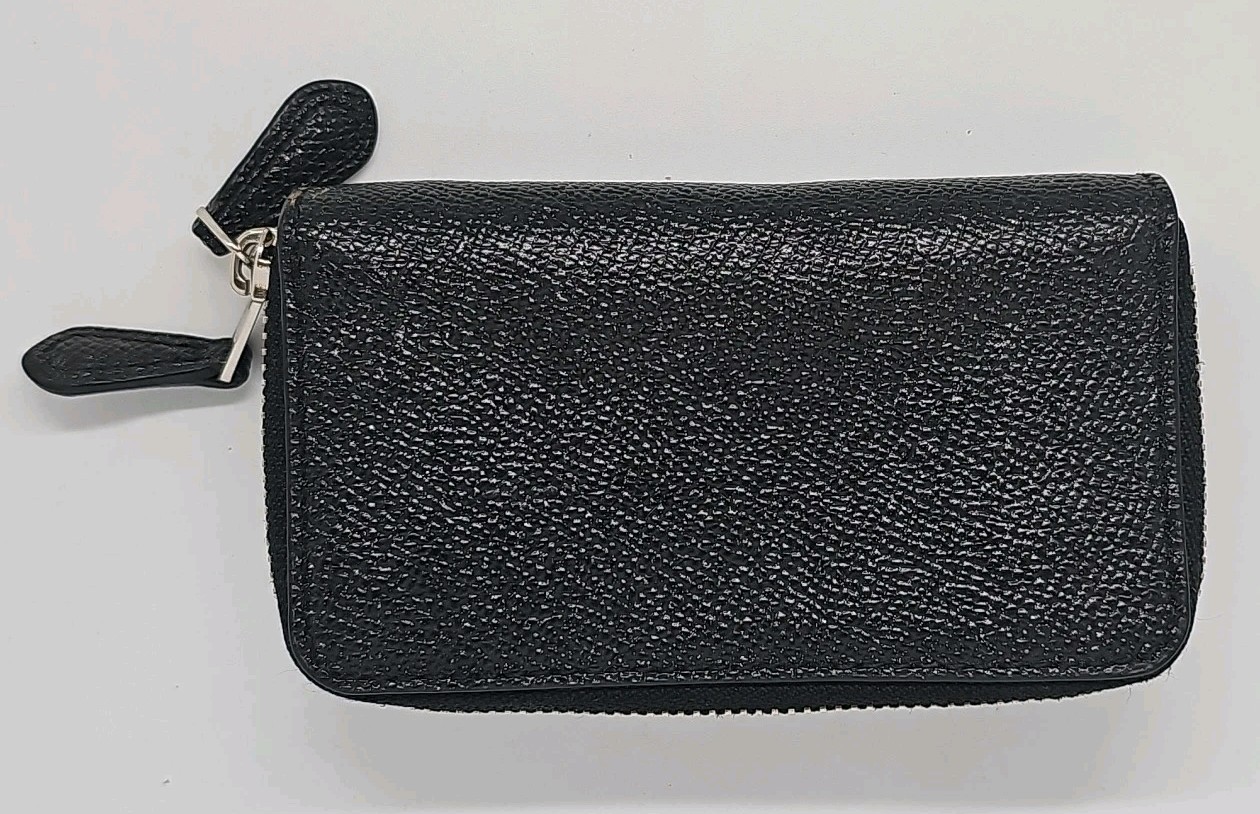 Coach Crossgrain Leather Shimmer | Small Double-Zip Coin Case | MINT