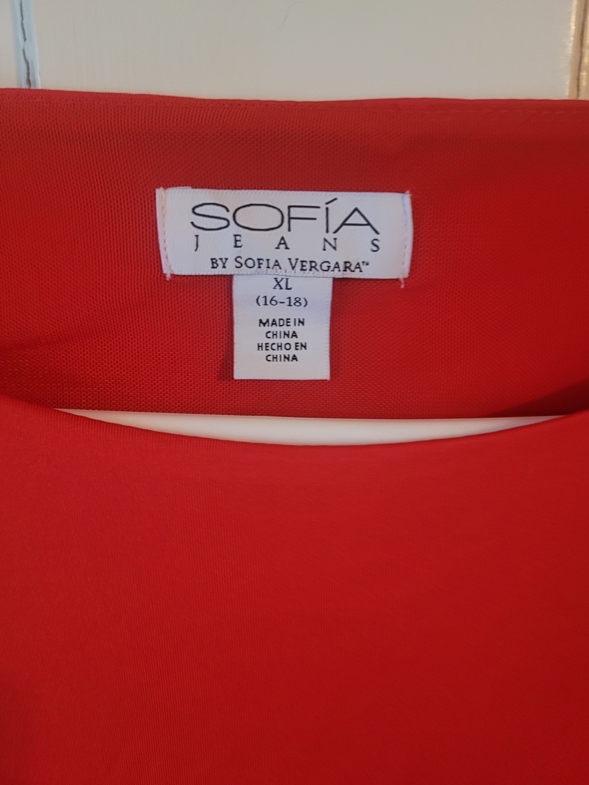 Sophia Vergara Red Open Back Contour Slinky Midi Dress Size XL Extra Large NWT