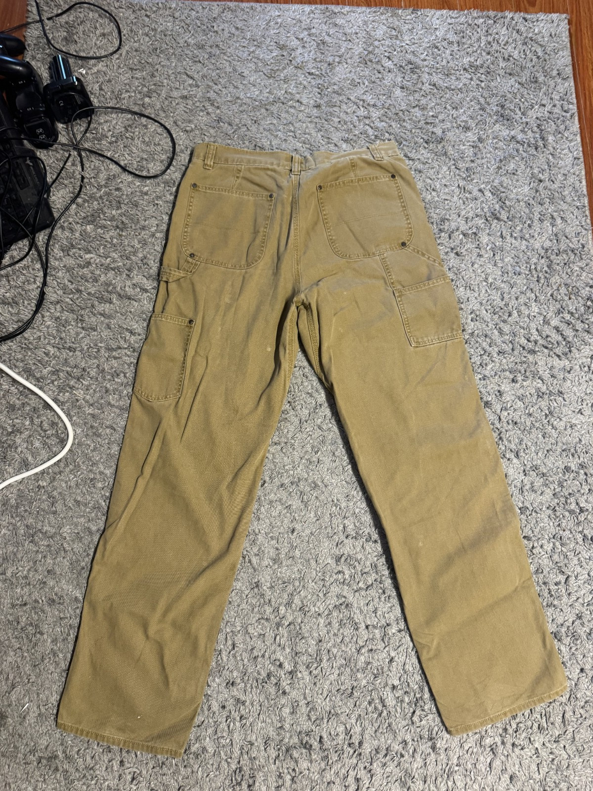 Banana Republic Carpenter Pants Men 34×36 Khaki Tan Double Knee Straight Utility