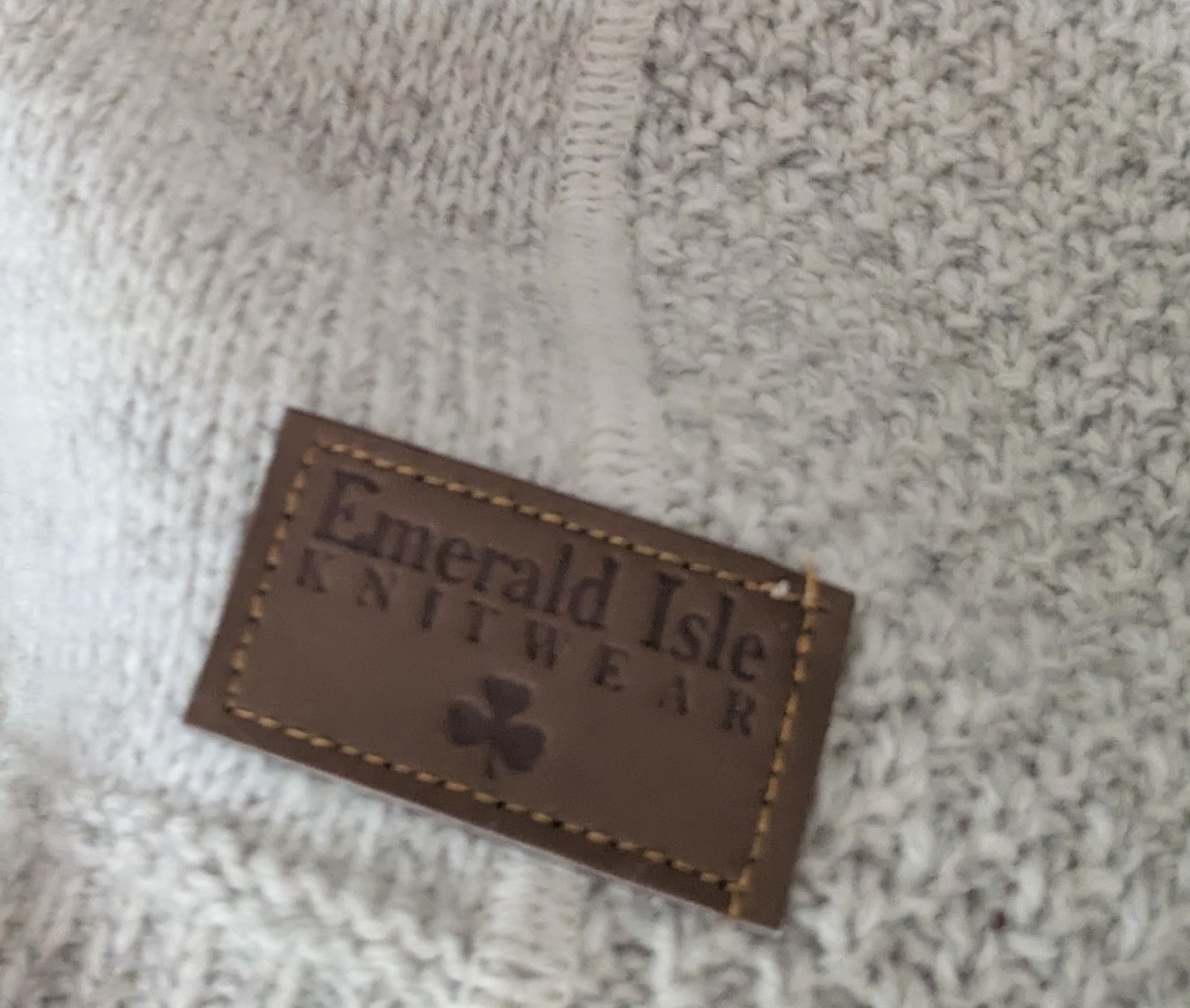 Emerald Isle Knitwear Mens Galway Jumper Heathered Light Gray Sz L Elbow Patches
