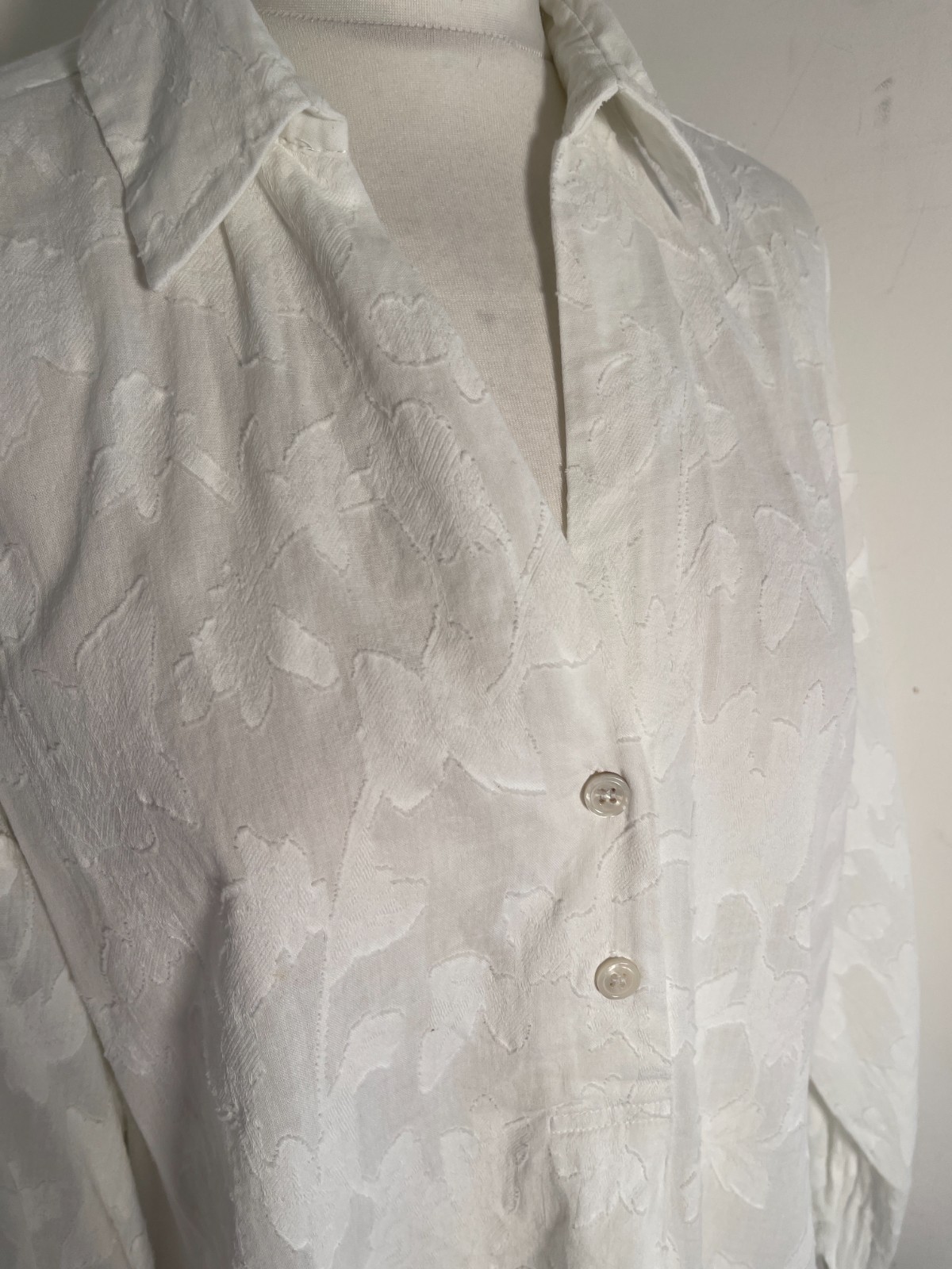 Oliver Bonas oversize blouse top 16 VGC shirt woven print pattern white