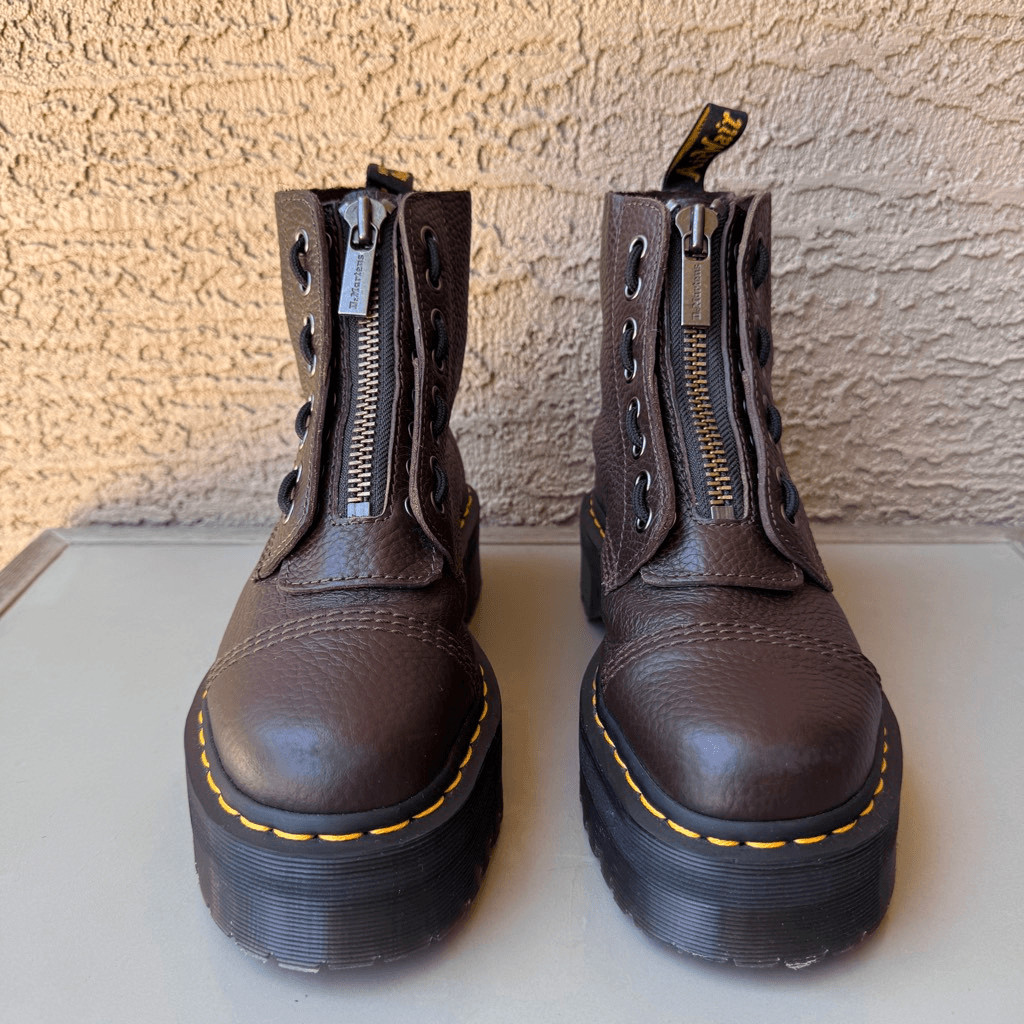 Dr. Martens Sinclair Boot Women 8US/39EU Dark Brown Milled Napa Leather Platform