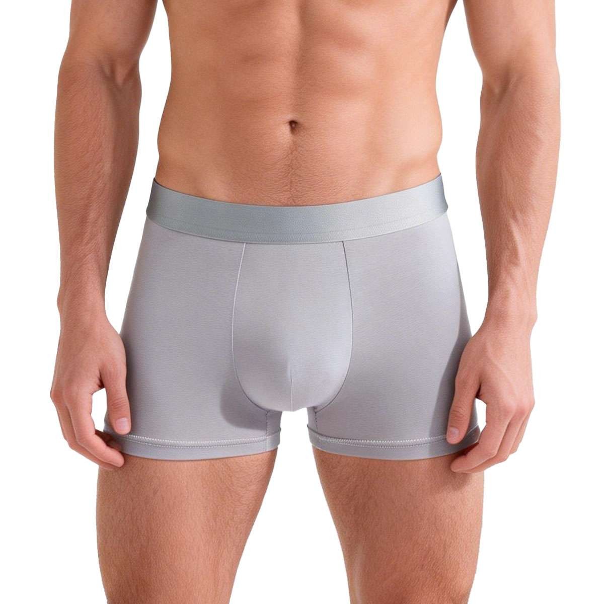 Mens Bamboo Fiber Breathable Boxer Briefs Solid Underwear Underpants Panties New