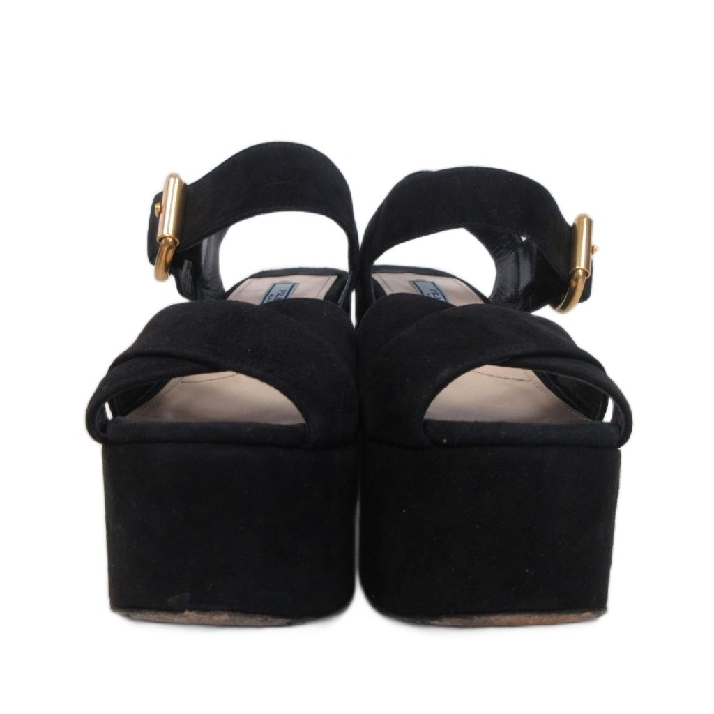 Prada Platform Sandals Suede Black Women’s Size EU35/US5