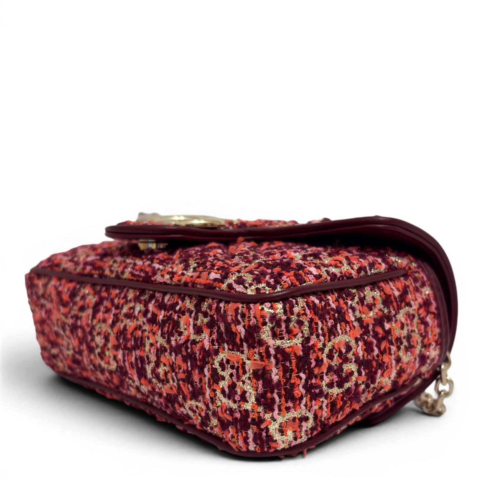 GUCCI GG Marmont Mini tweed Shoulder Bag Multicolor