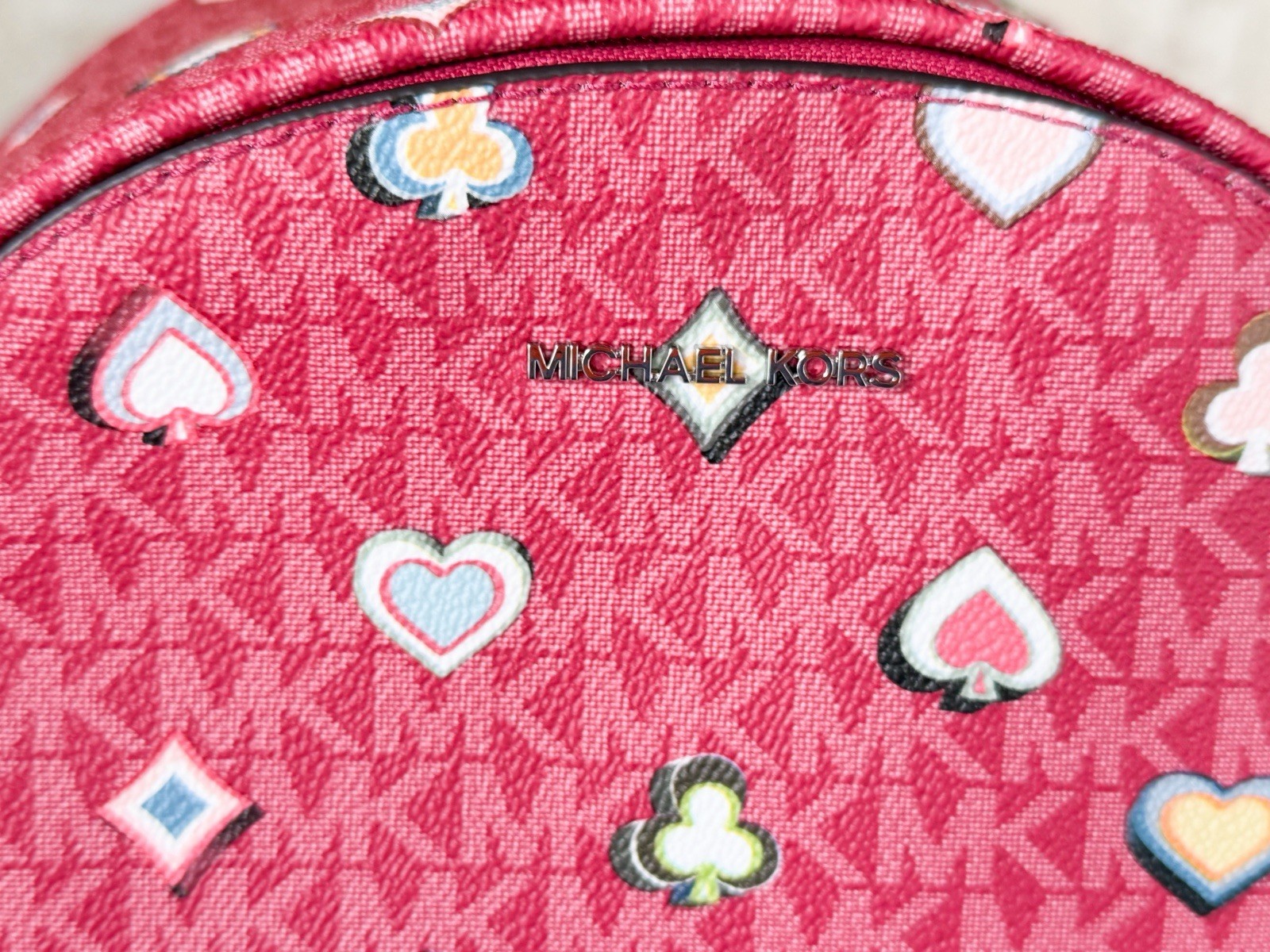 Michael Kors Slater Medium Chain Backpack MK Dark Raspberry Multi