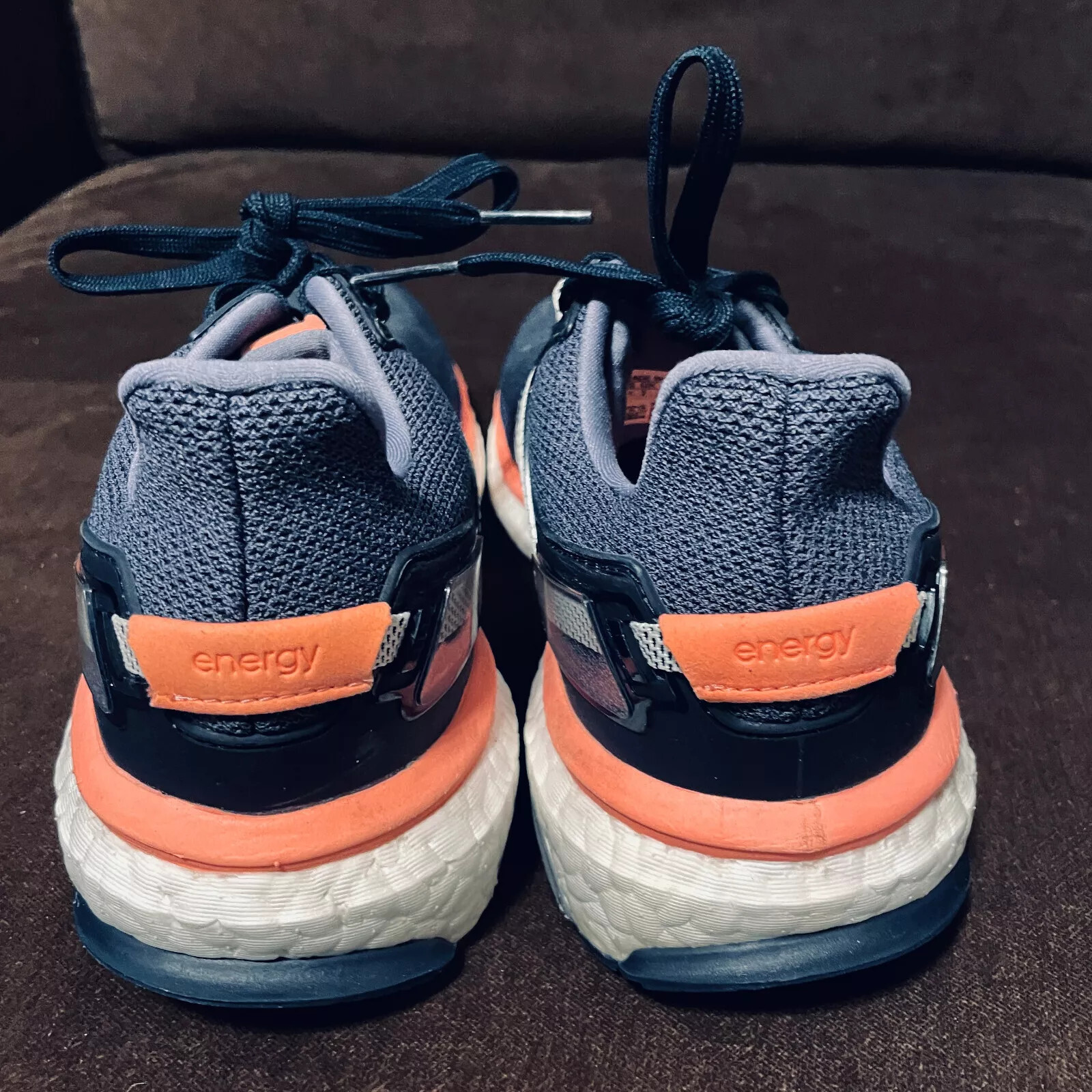Adidas Energy BOOST 3 Womens 8.5 40 2/3 Dark Navy Blue Salmon Orange