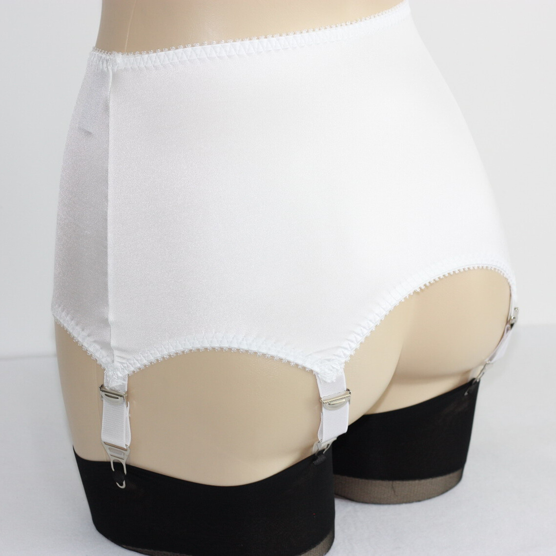 Sexy Wet Look Open Bottom Girdle Firm Shaping Girdle Garter Belt with 6 Straps