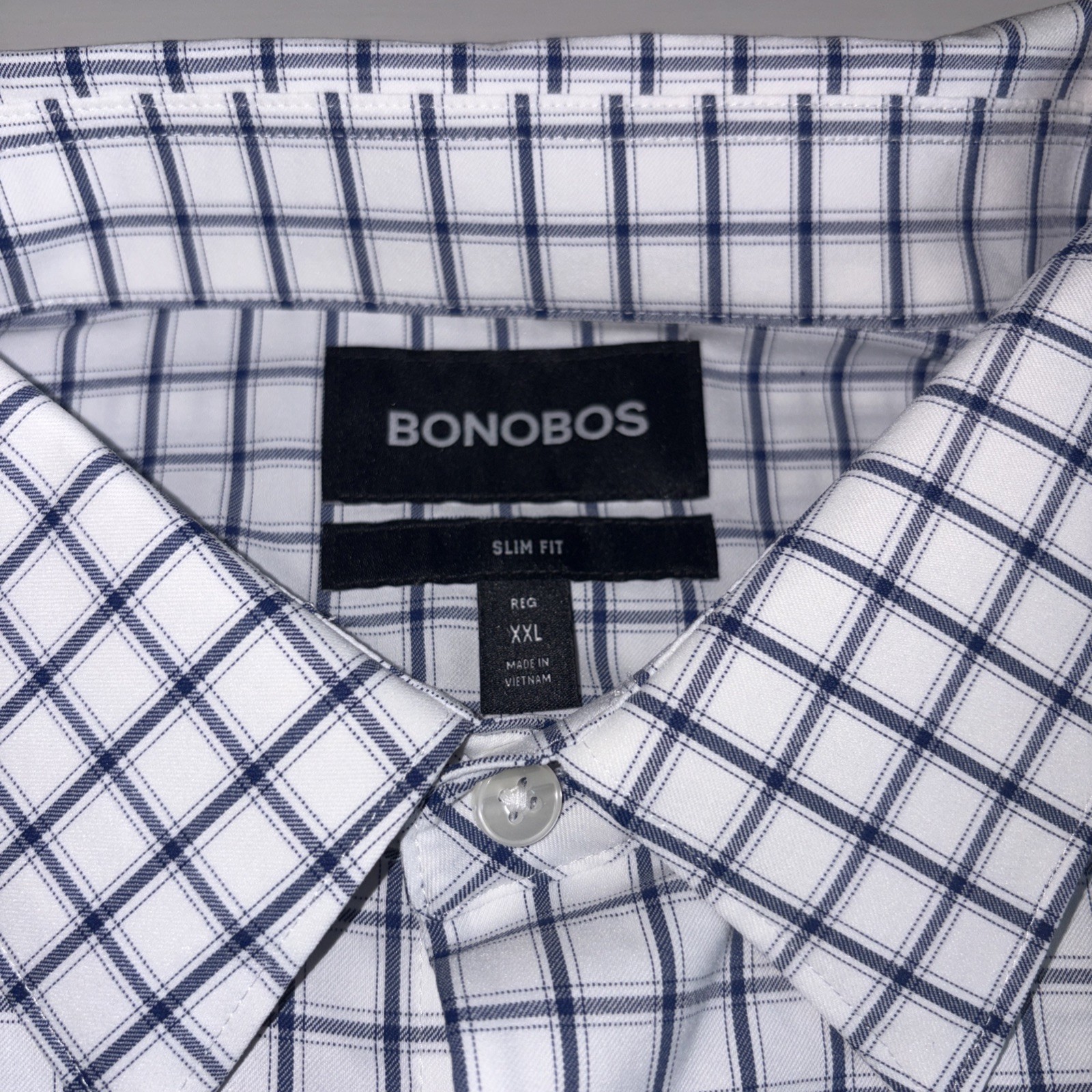 Bonobos Men’s Slim Fit Button-Down Tech Dress Shirt, Blue, Size XXL NWT NEW
