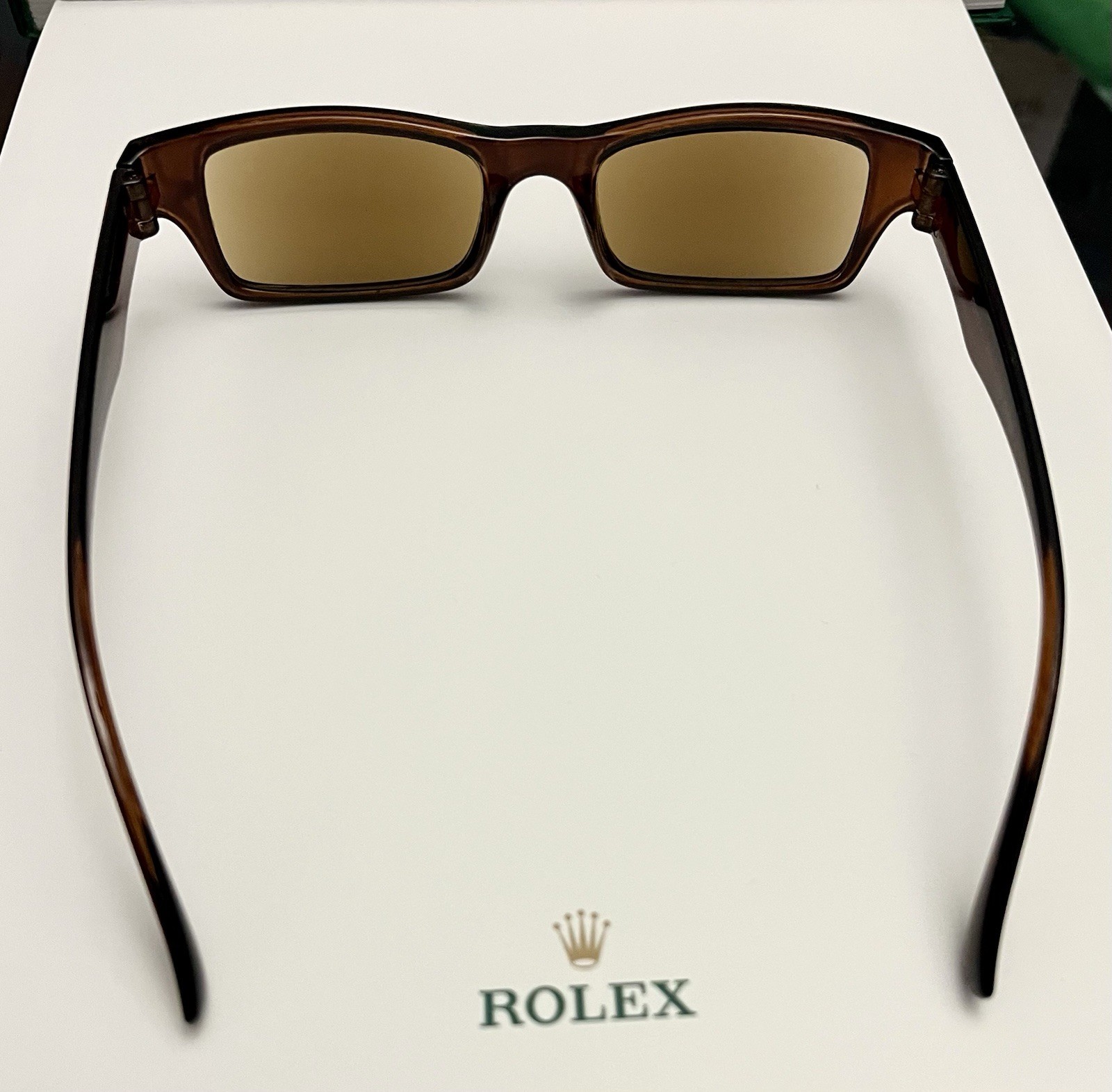Y2K Brown Rectangular Reading Sunglasses +2.50 Diopter Amber Tint Sun Readers