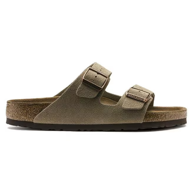 Birkenstock Arizona Soft Footbed Suede Leather Unisex-Taupe Sandals