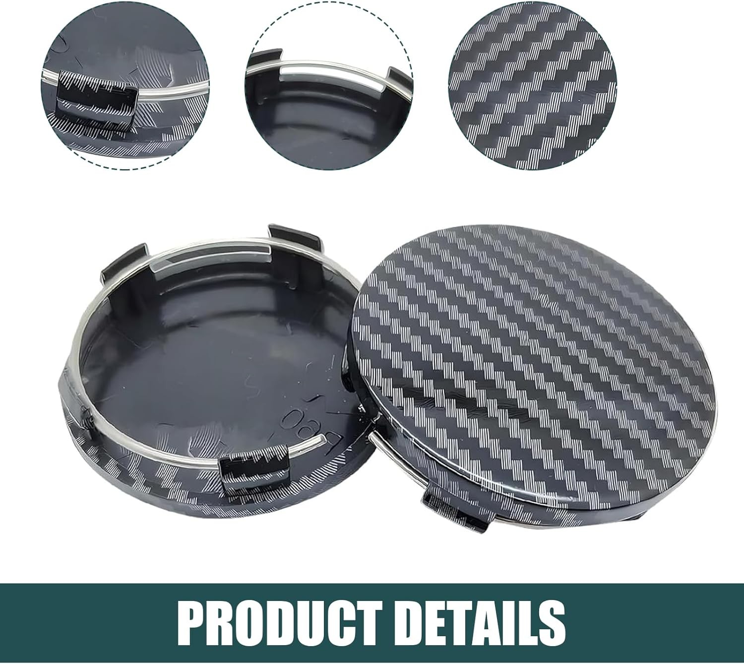 4PCS 60mm/2.36″ Car Wheel Center Caps, Snap-in Vehicle Hub Covers, 56mm/ID Anti-