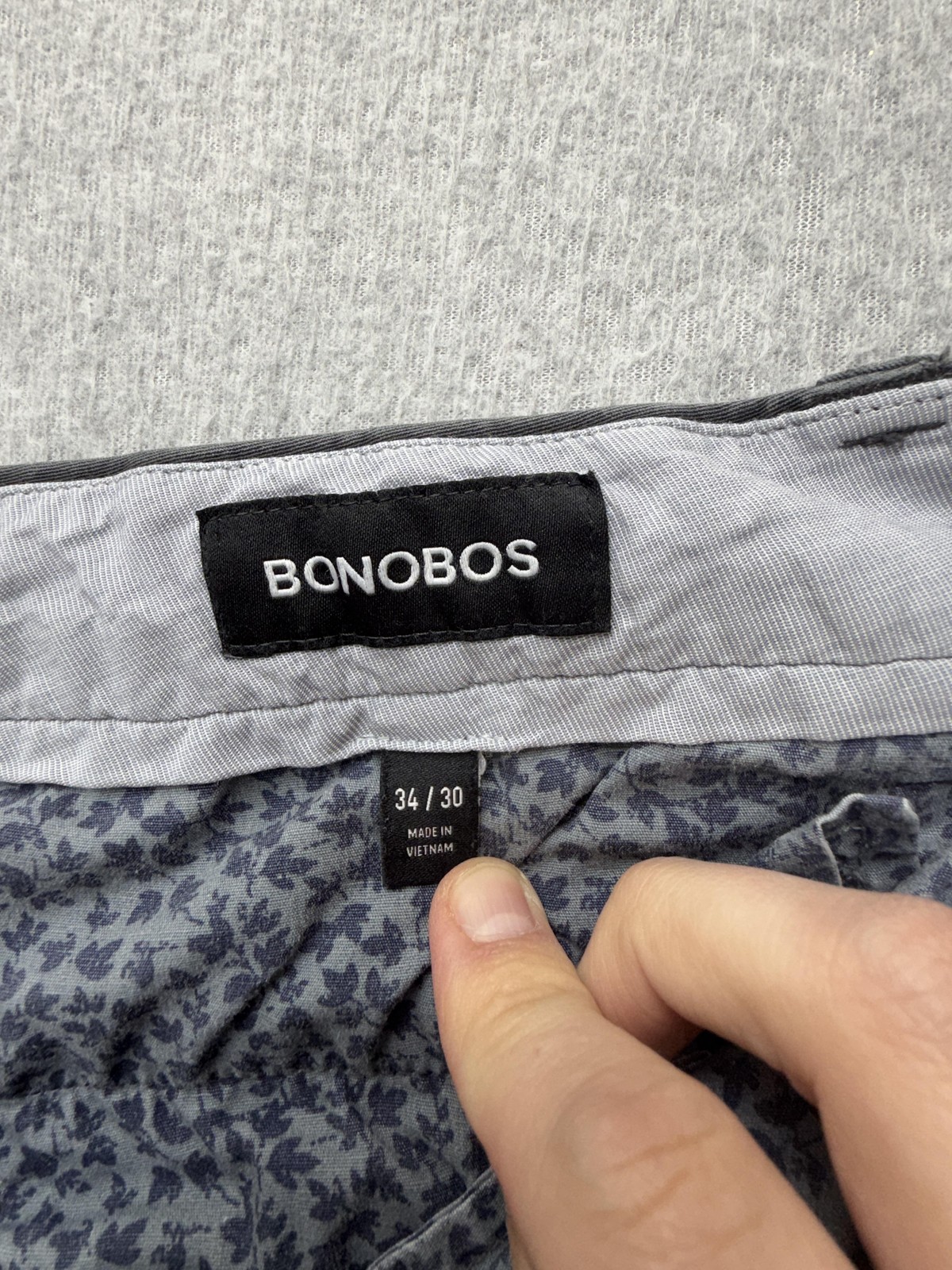Bonobos Pants Mens 34×30 Gray Slim Fit Stretch Chino Straight Casual Everyday