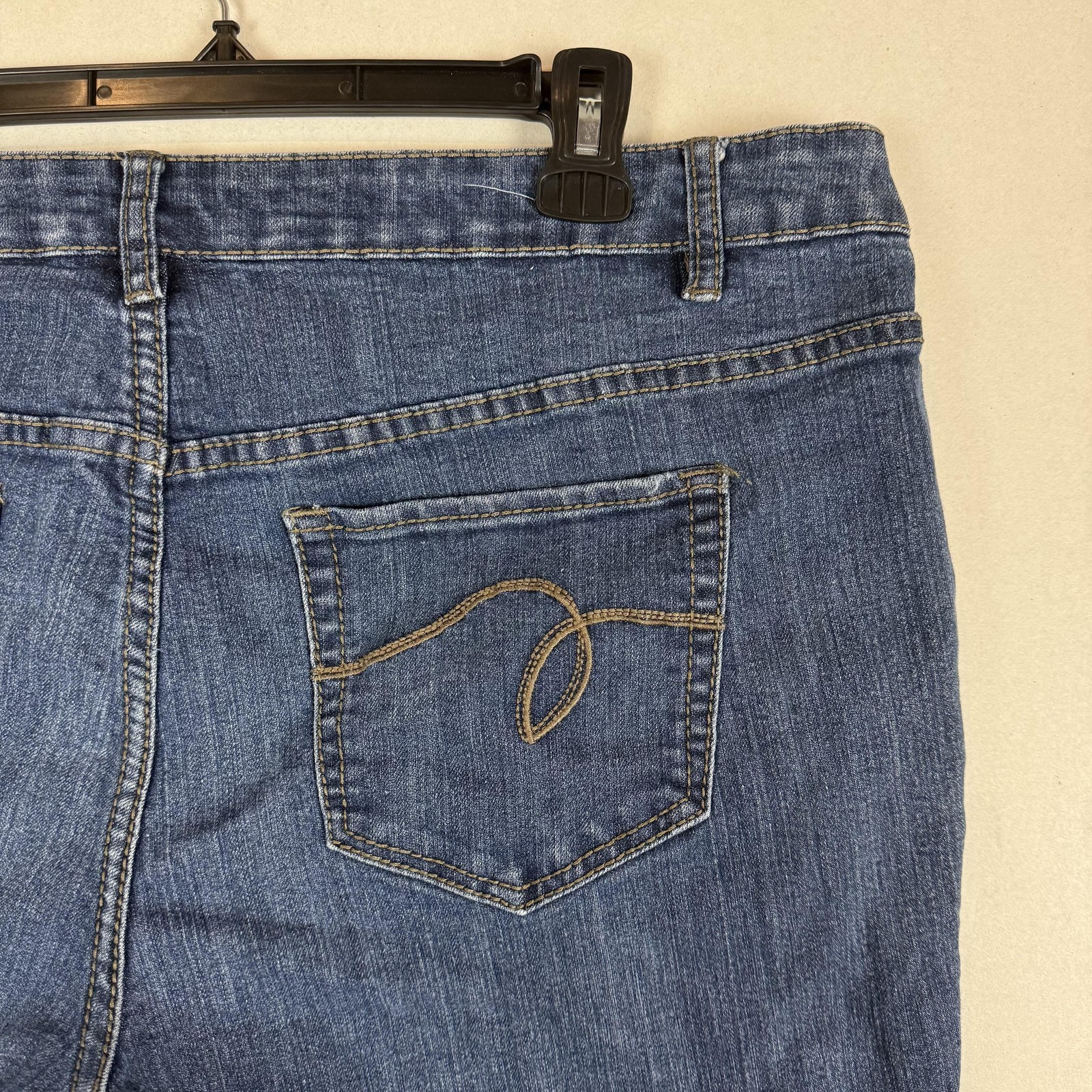 Avenue Denim Jeans Womens 20P Blue Medium Wash High Rise Straight Stretch