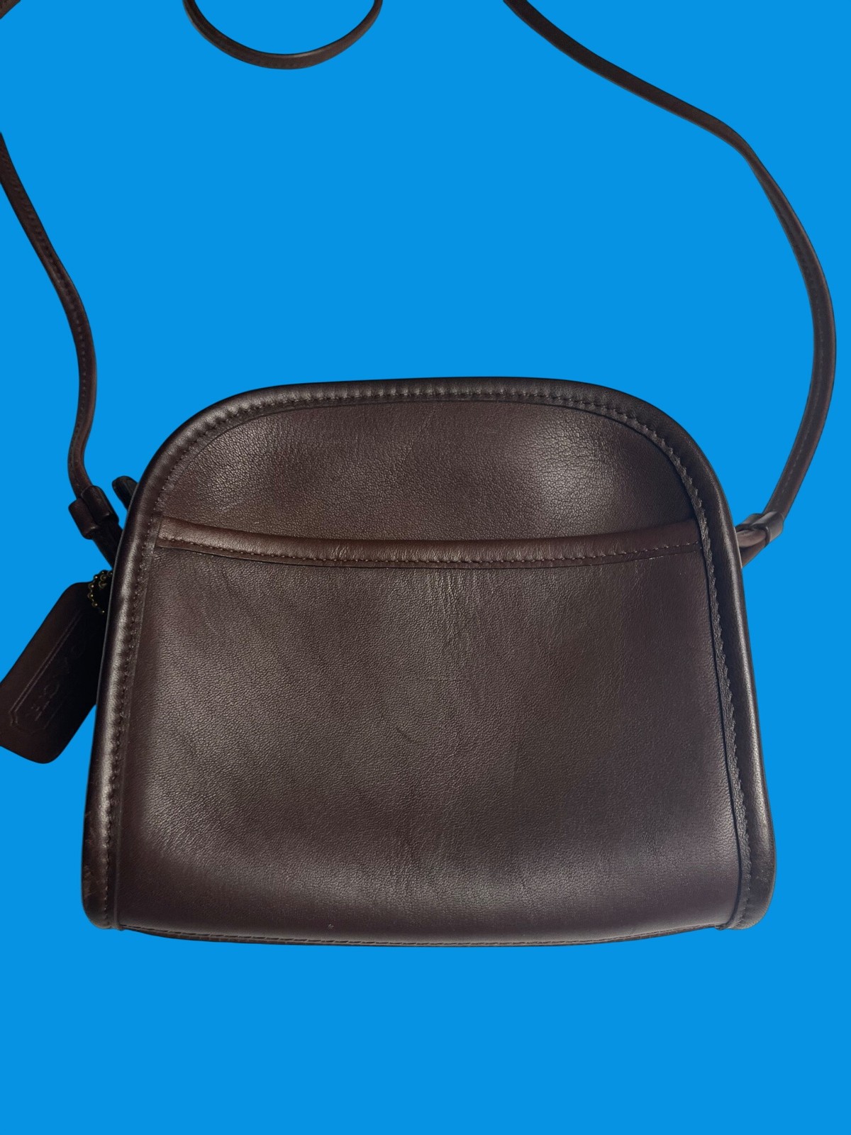 Vintage Coach Abby Brown Leather Mini Crossbody Bag #9017 Great Condition