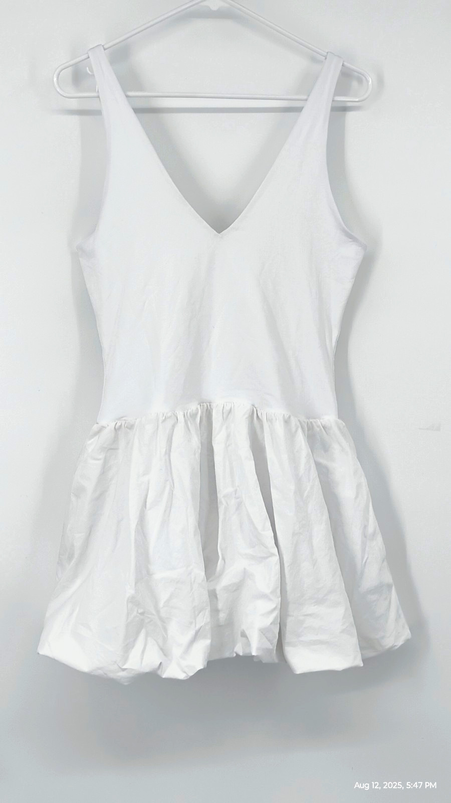 NEW Aritzia Babaton Optimist Contour Cotton Poplin Fit Flare Micro Dress White L
