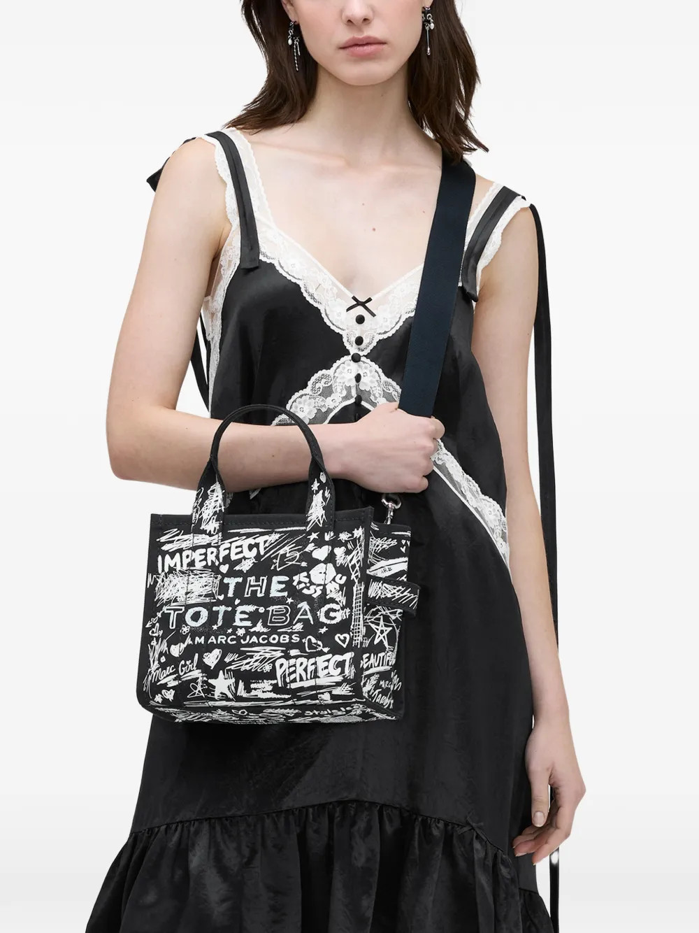 MARC JACOBS – Women Punk Scribble Canvas Small Tote Bag