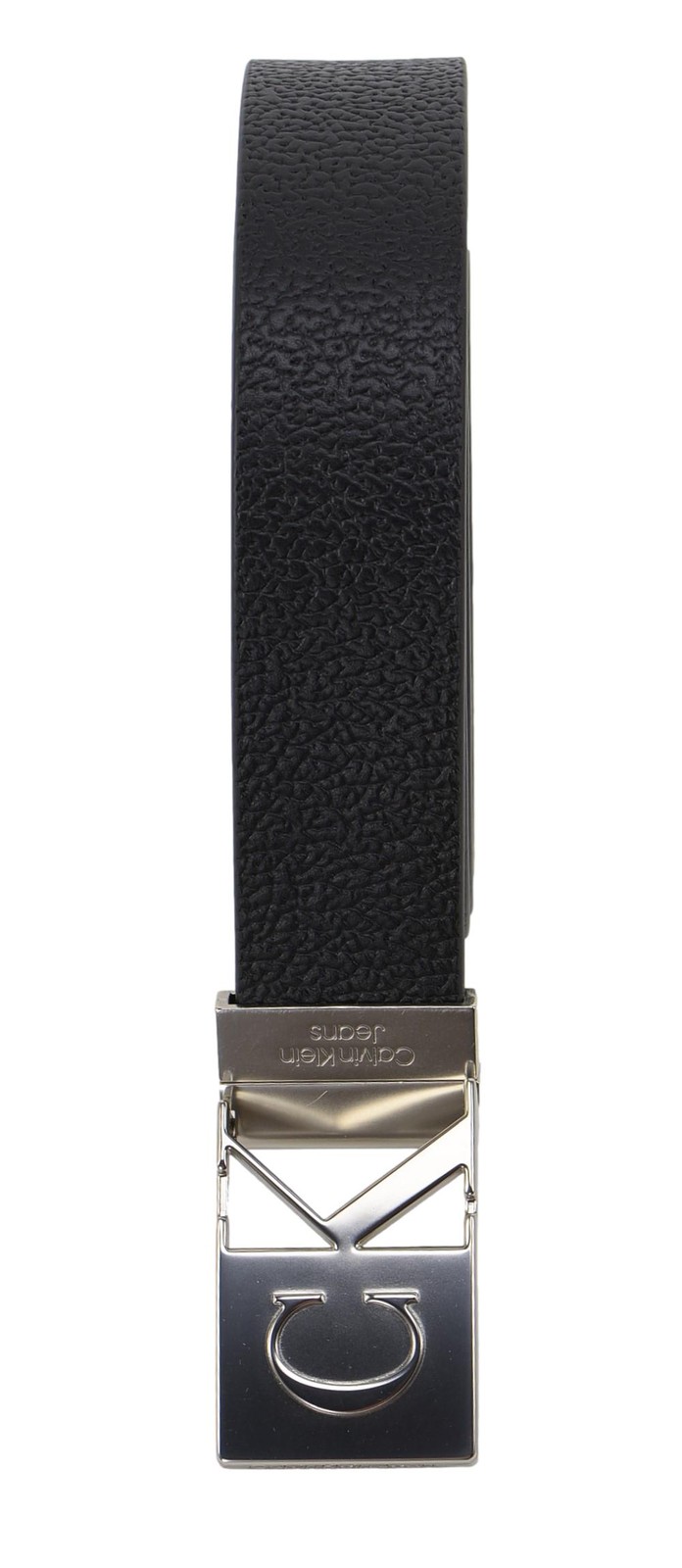 Calvin Klein Men’s 38mm Wide Genuine Leather CK Logo Buckle Belt Black/Brown