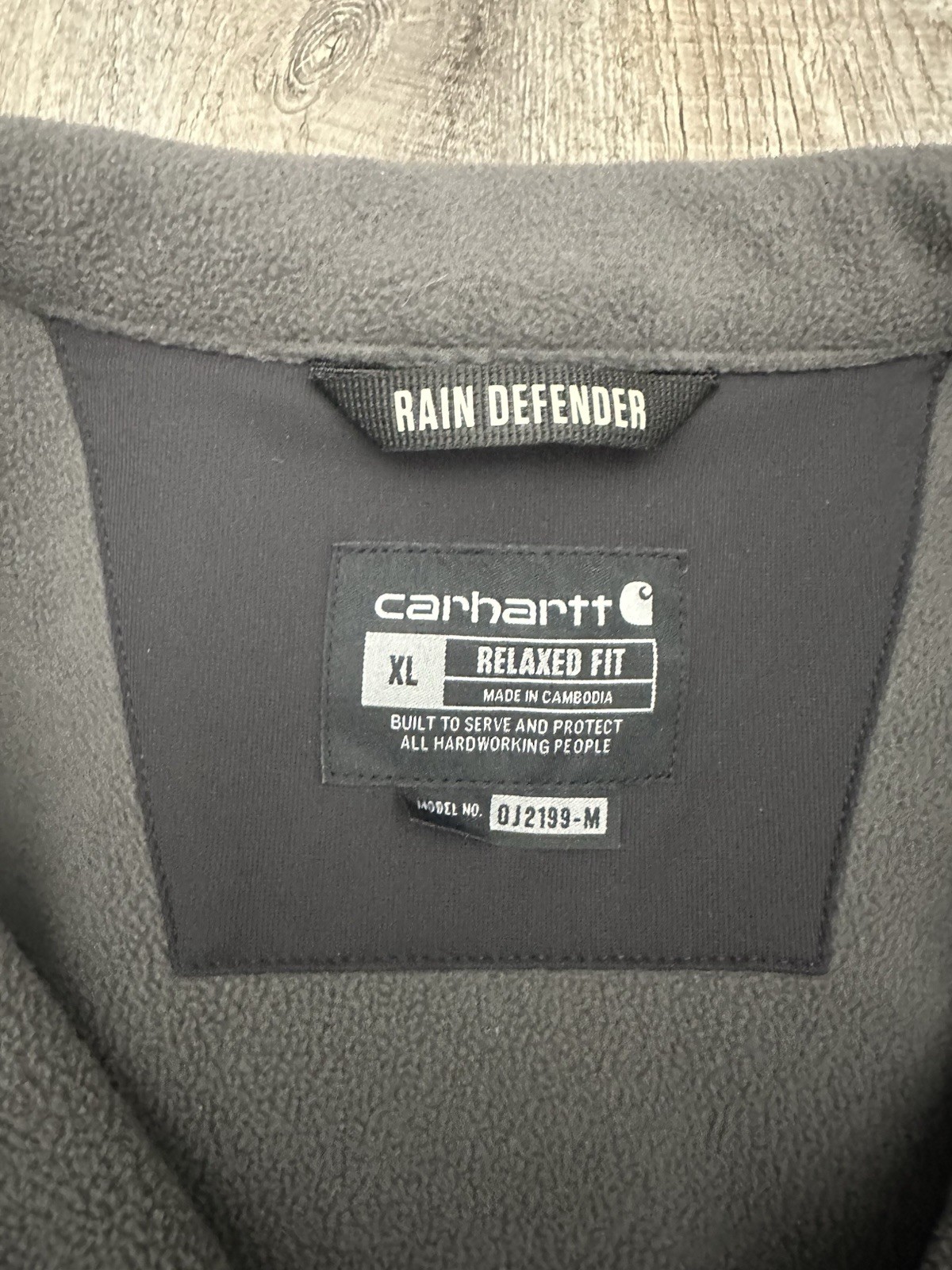Carhartt Rain Defender Mens XL Relaxed Fleece Lined Softshell Jacket Black EUC