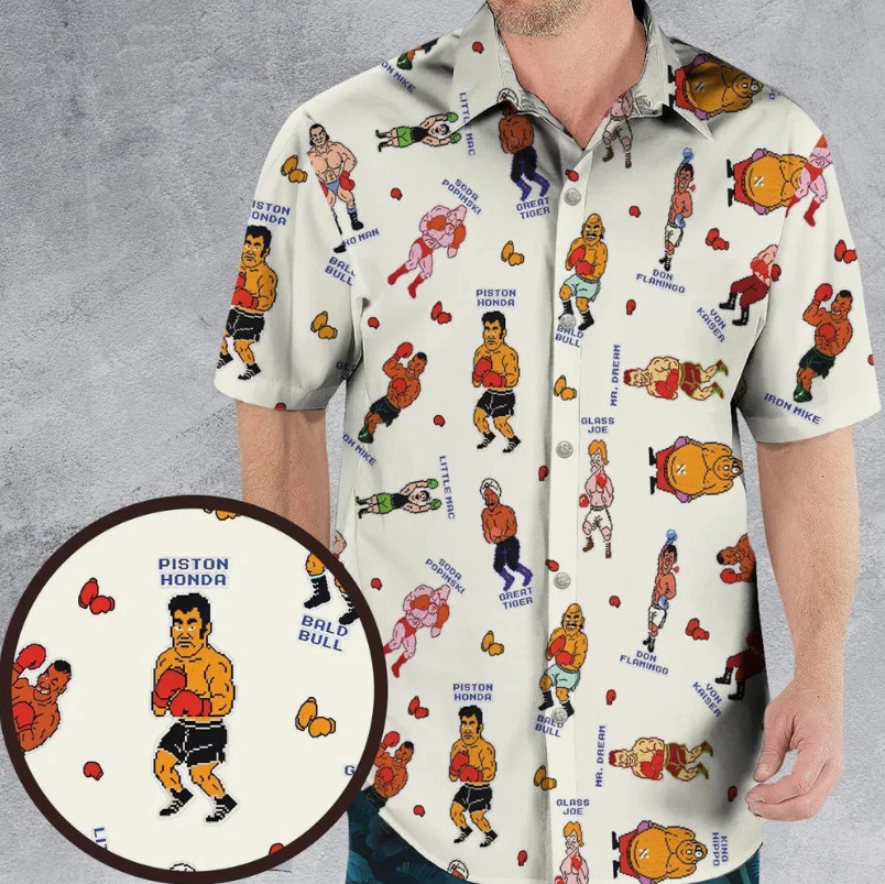 Retro Game Punch Out Hawaiian Shirt, Unisex Adults, Full Size S-5XL