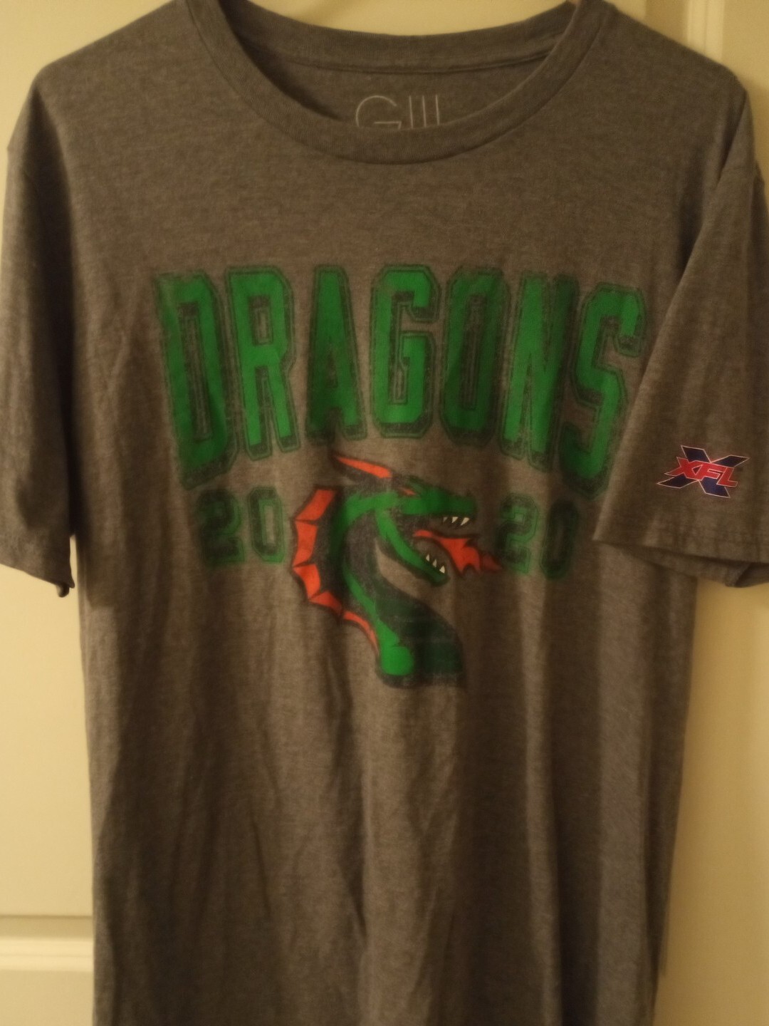 Vintage XFL Seattle Dragons Graphic Tee Large Gray T-shirt
