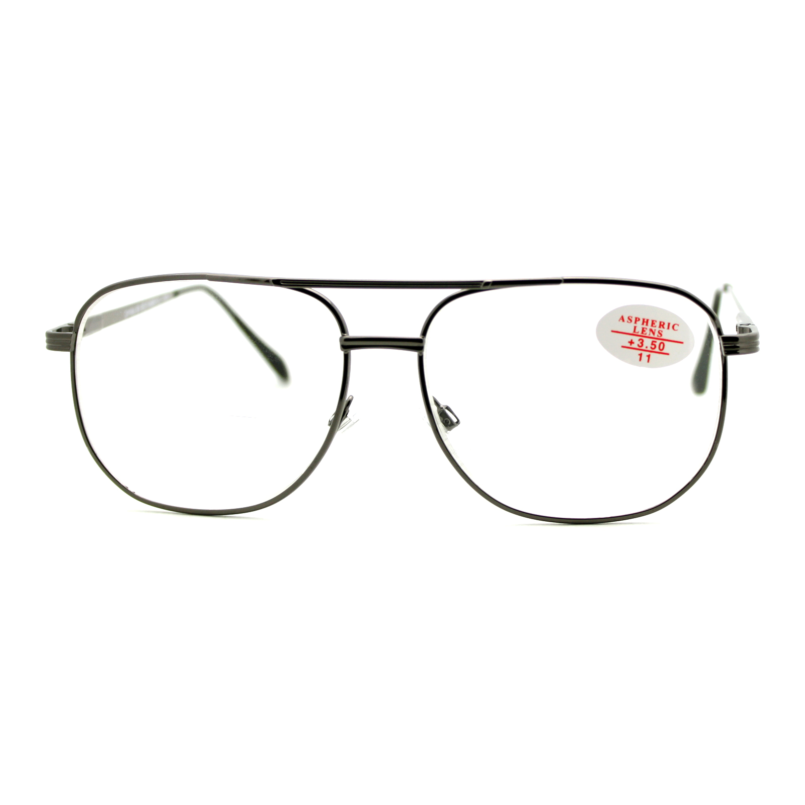 Clear Lens Glasses With Bifocal Reading Lens Vintage Square Spring Hinge