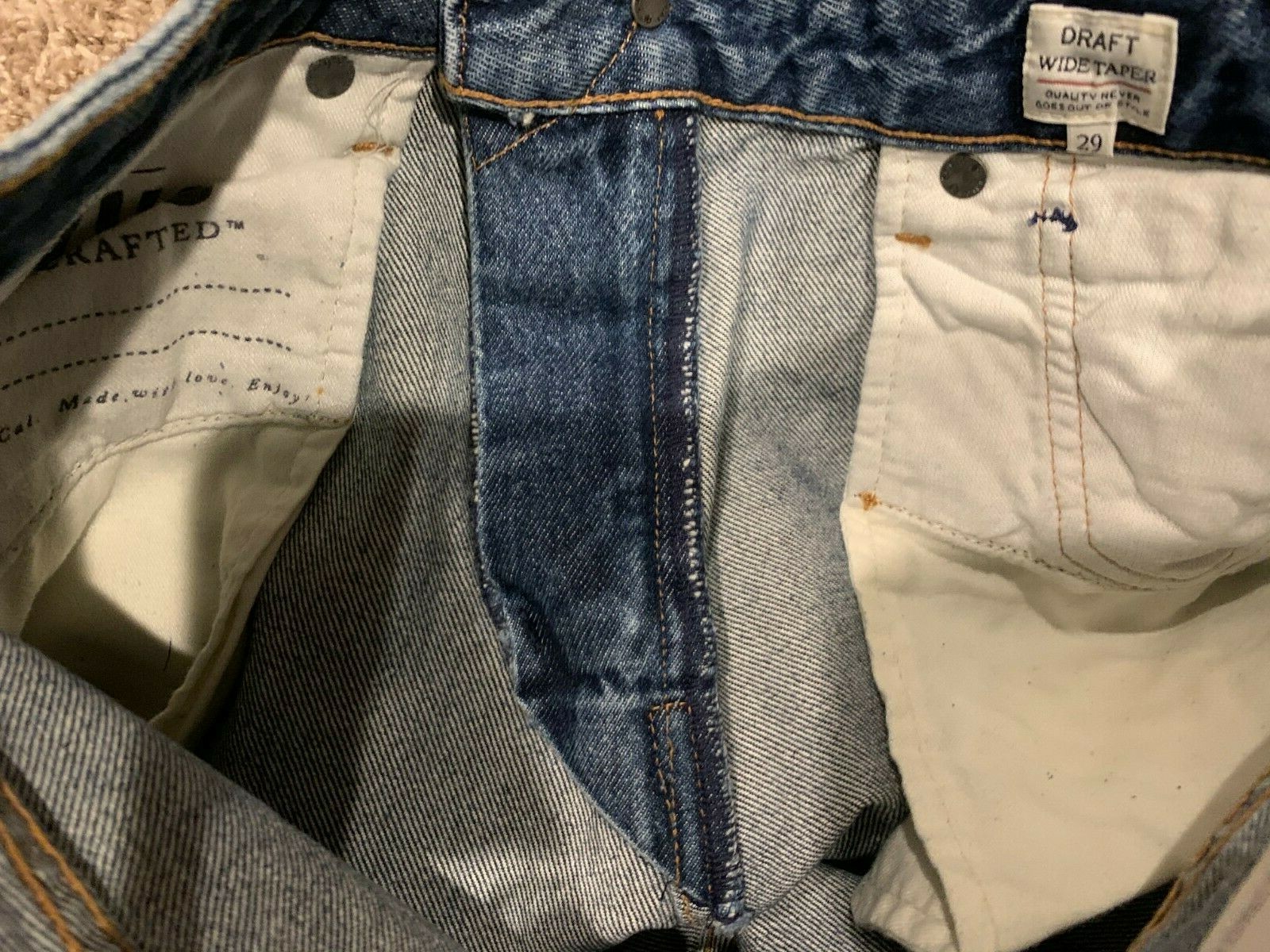 Levi’s Made & Crafted Draft Taper Jeans Cropped Italian Size 29 NWT RT$168 C11