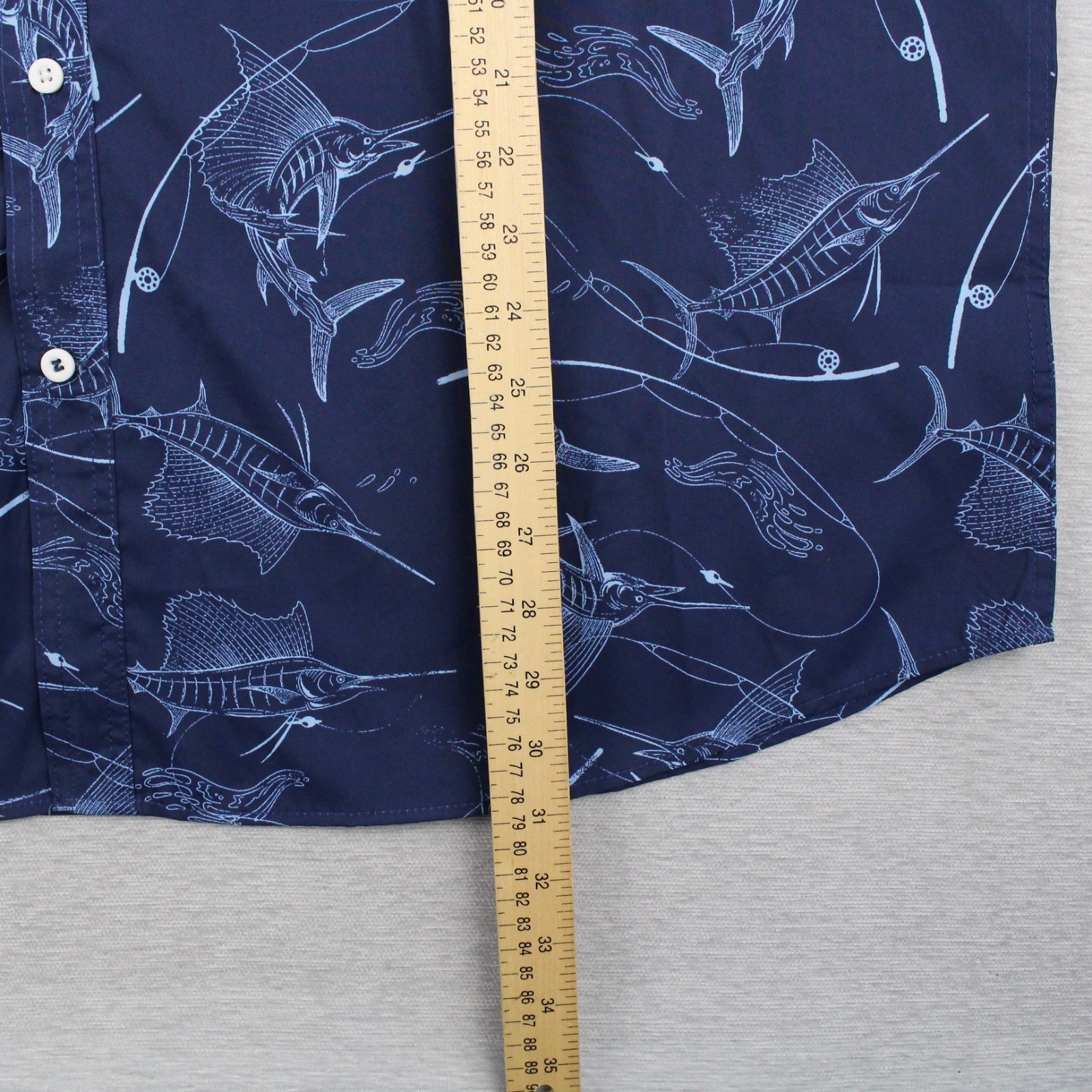 Izod Saltwater Shirt Mens XXL Blue Sunshield Prints Woven Short Sleeve NEW