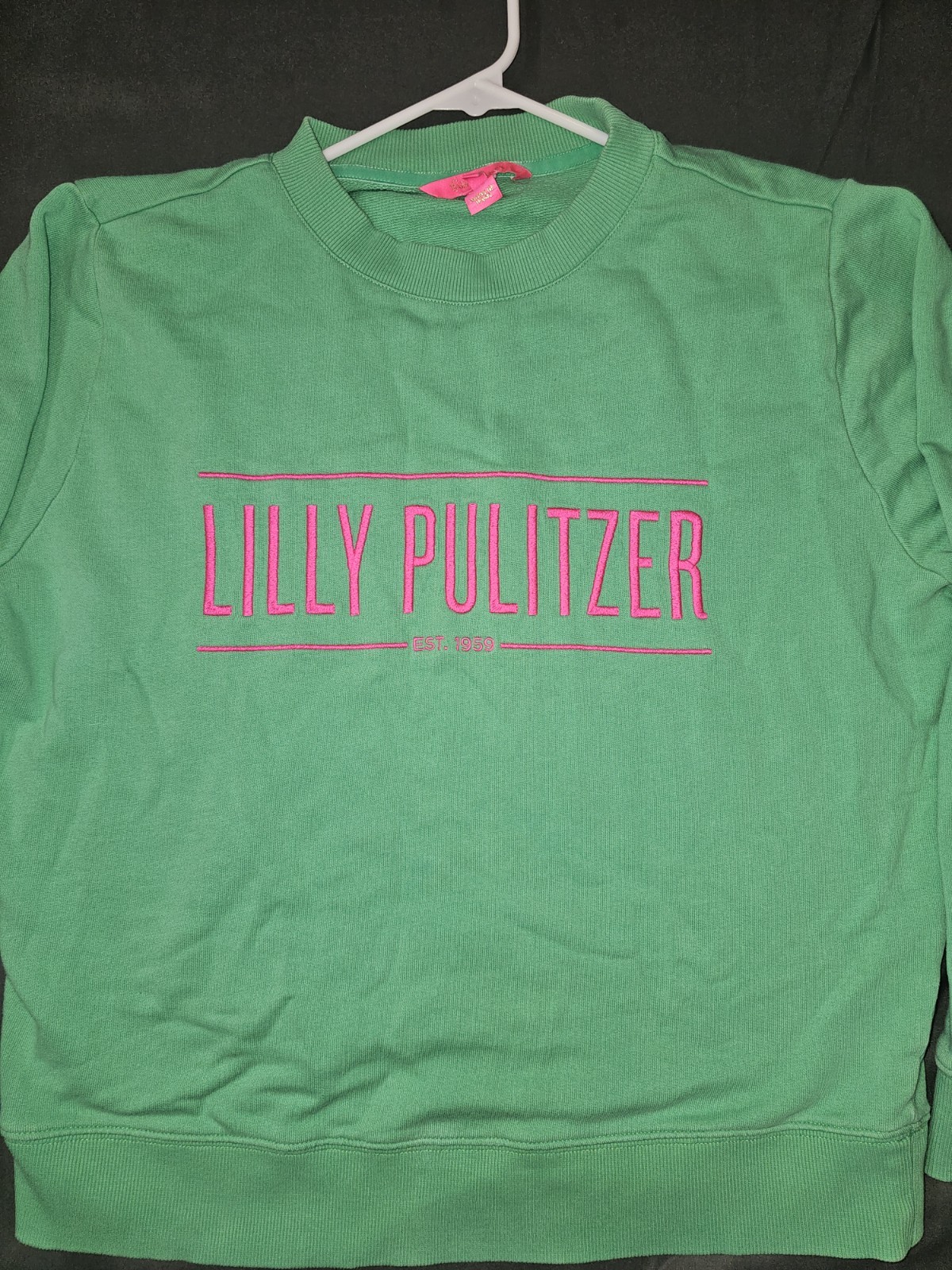Lilly Pulitzer Ballad Long Sleeve Sweater Spearmint Green Logo Sz small