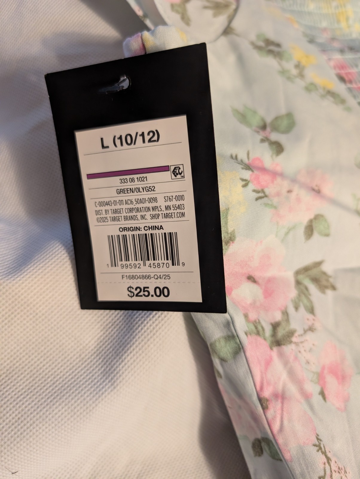 Art Class Flutter Sleeve Floral Dress (Size L 10/12)
