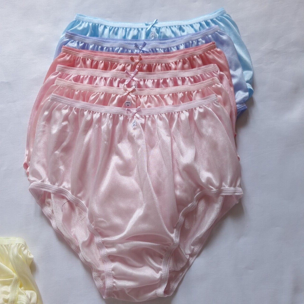 7 Underwear Nylon Silky Soft Silky Panty Light Granny Panties High Waist28″-34″M