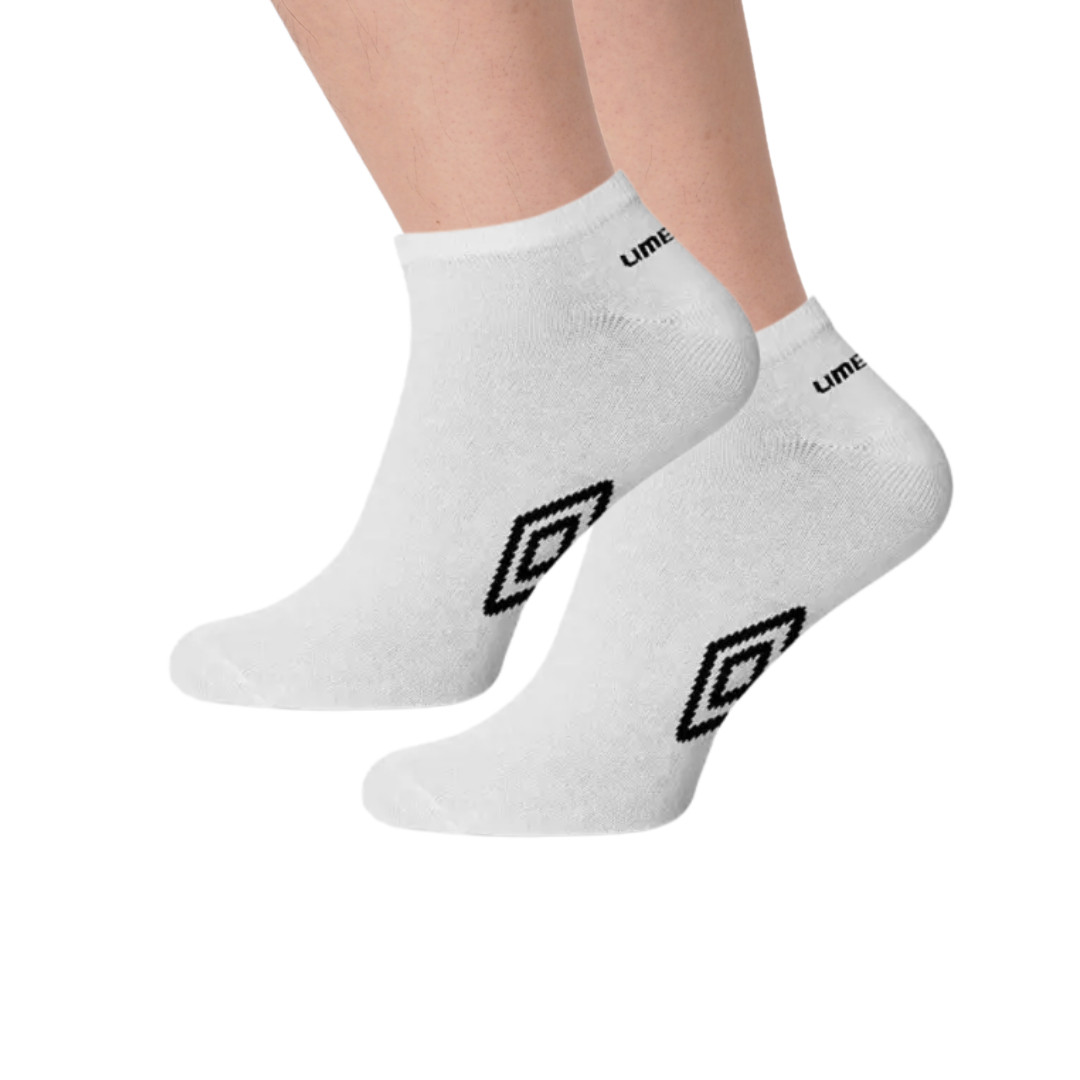 New Men’s Official Summer Umbro Trainer Socks White Black Size 6-11
