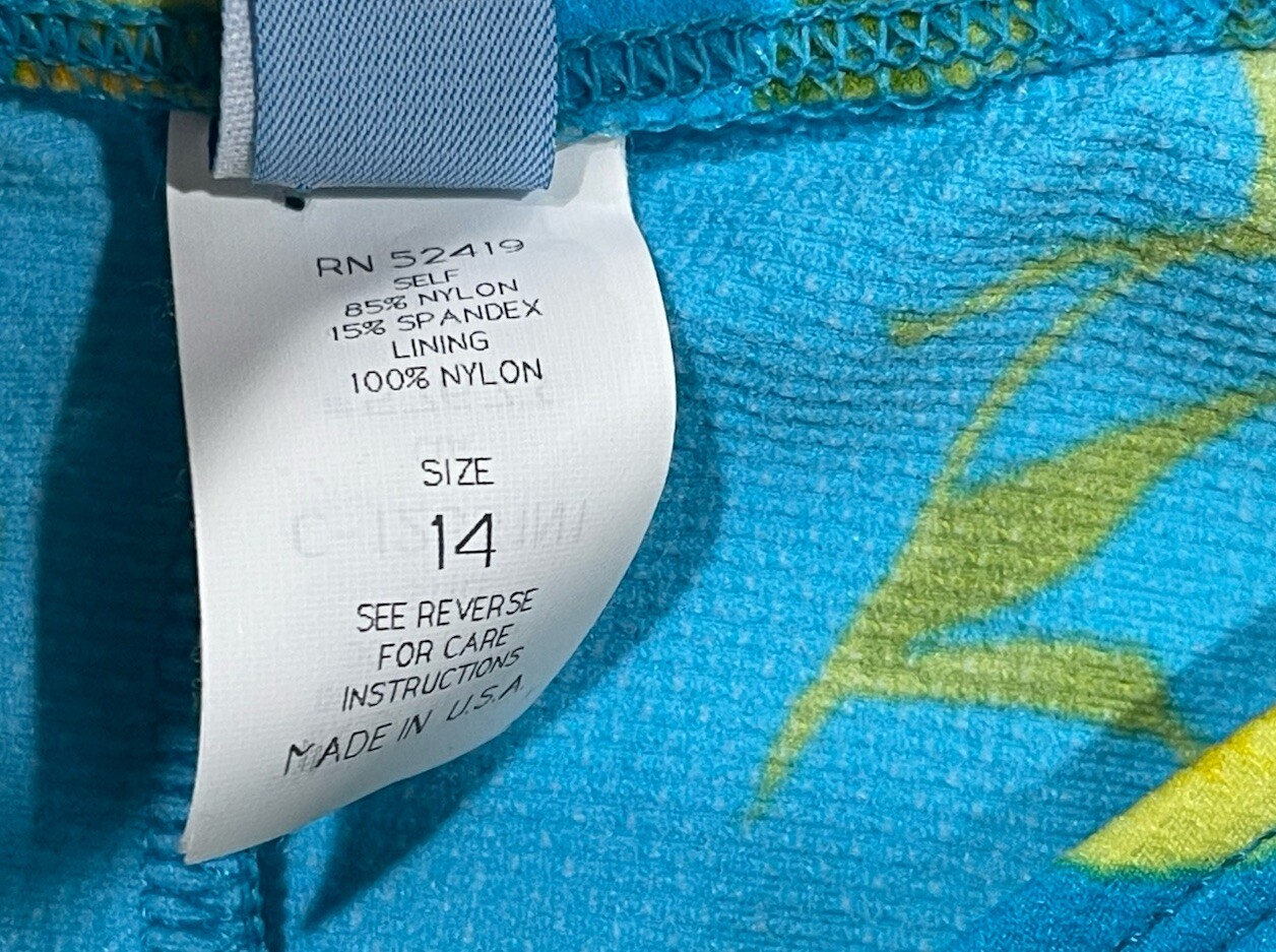 Sessa Neon Blue Floral Padded Bikini High Cut Waist Bikini Swimsuit Size 14 NWT