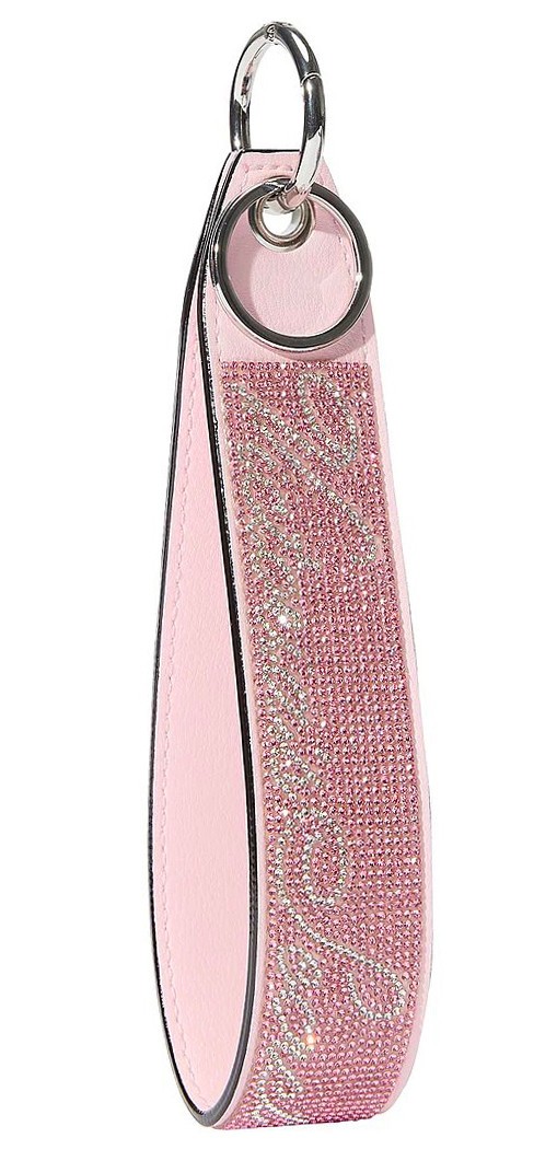 Victoria’s Secret VS Bling Rhinestone Wristlet Strap Keychain Pink Leopard