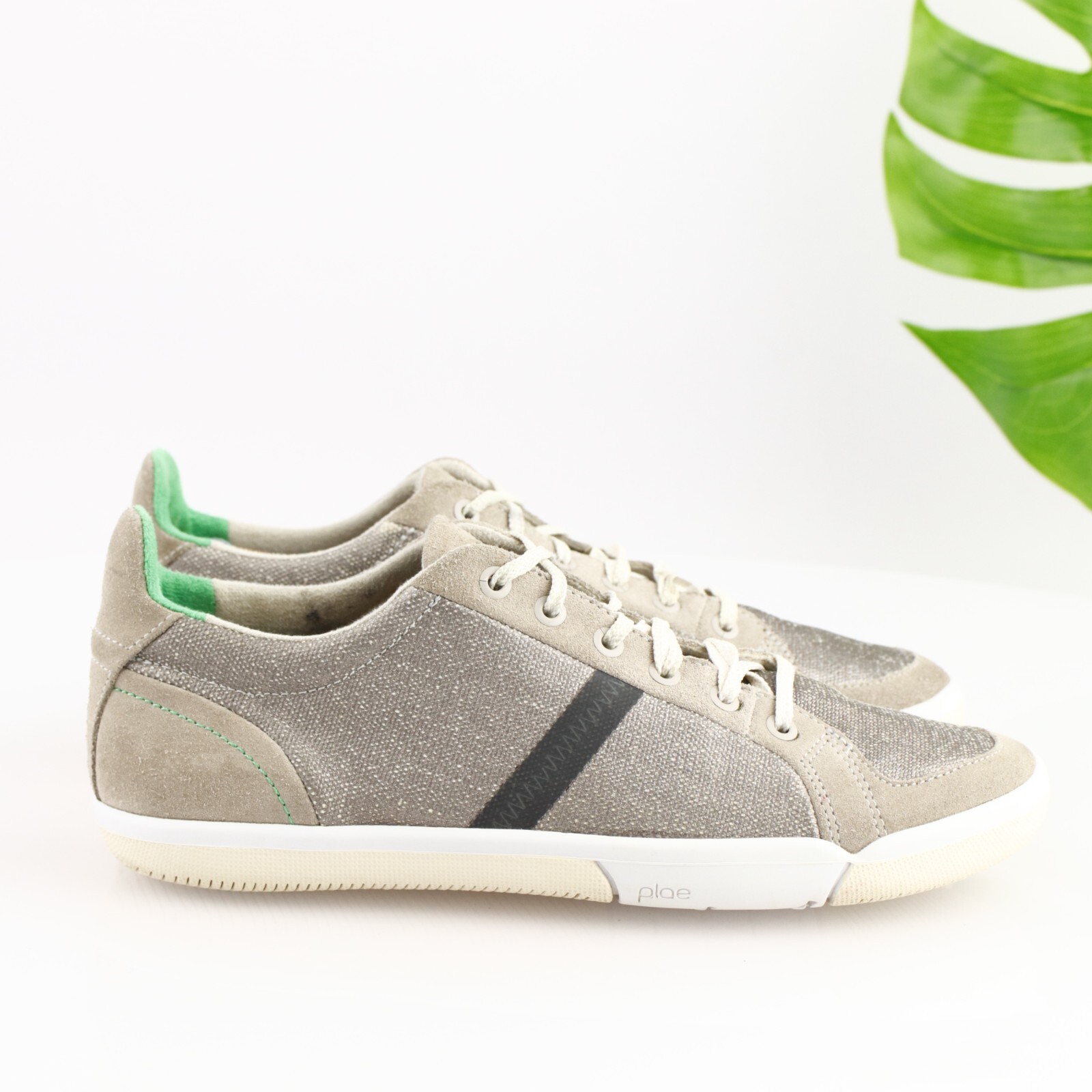 Plae Womens Prospect Sneaker Size 7.5 Stone Gray Lace Up Walking Everyday Shoe