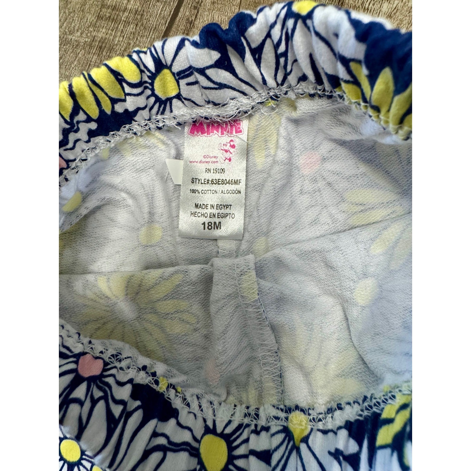 Disney Junior Minnie Mouse Daisy Duck Yellow Peplum Top Floral Shorts Set 18M