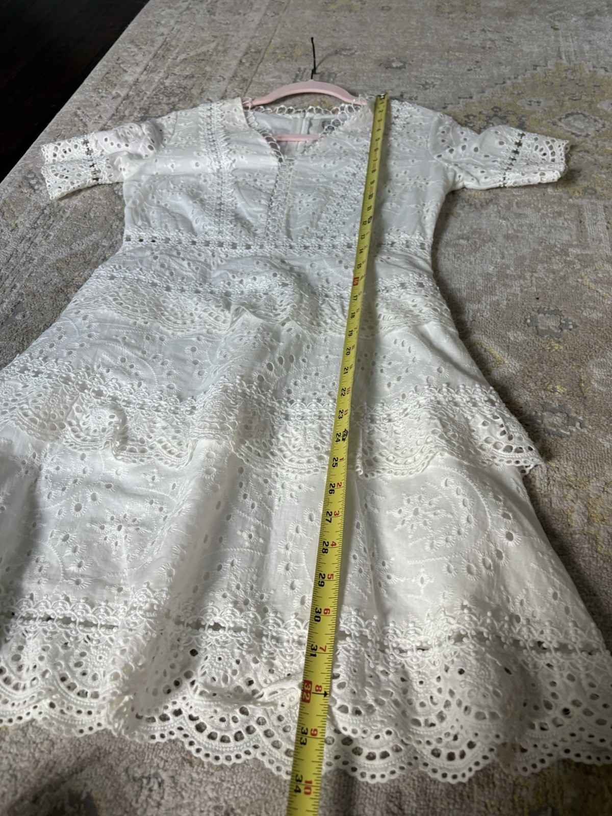 Anthropologie Sunday mi Amor dress White Cotton Romantic Eyelet Lace M