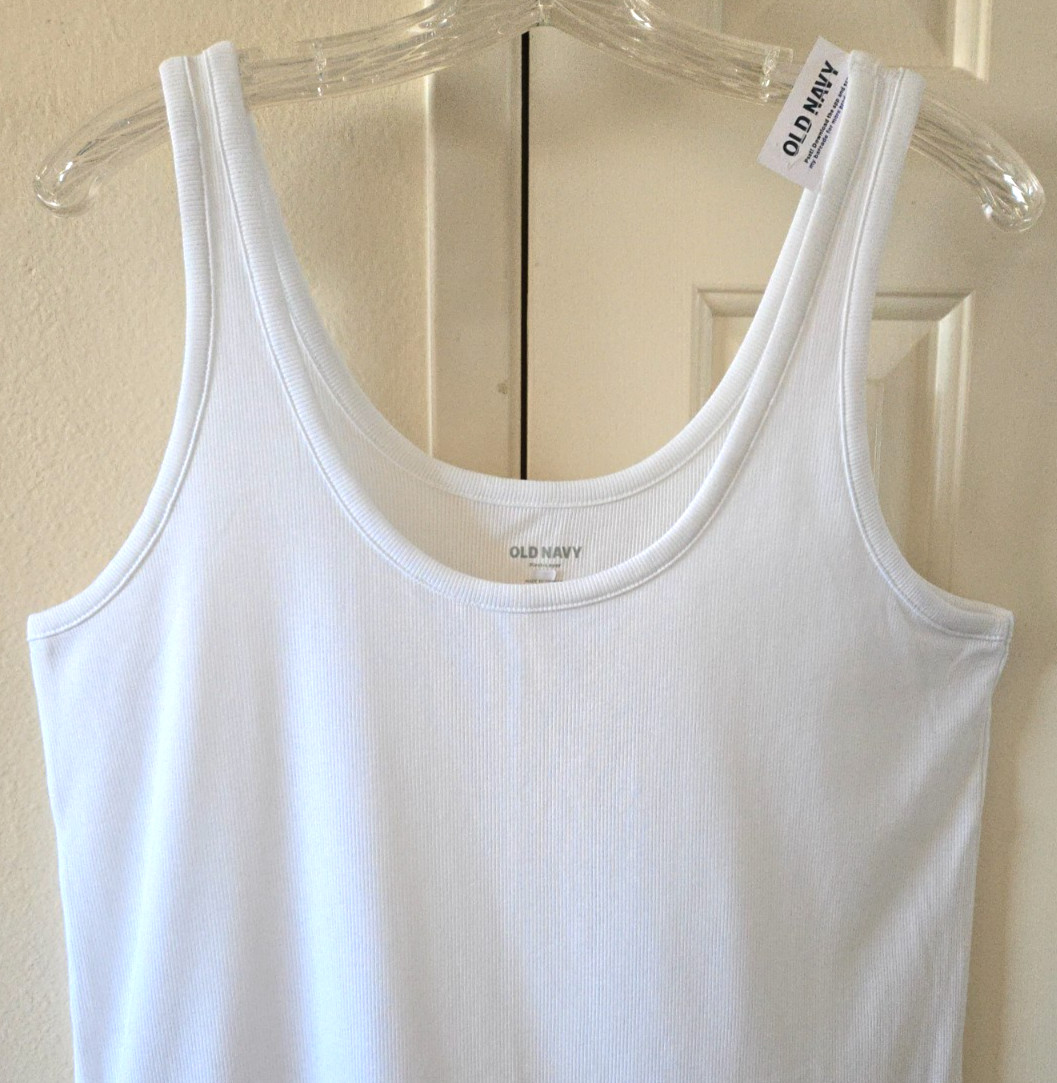 Must Have! Old Navy White Ribbed Knit Tank Top Cami XXL 2X 3X 4X Plus Sizes
