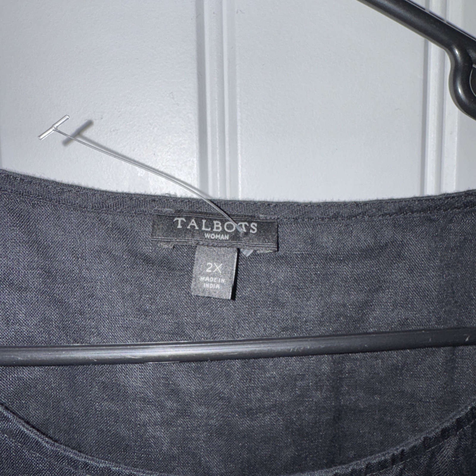 TALBOTS Plus Size 2X 100% Linen Black Short Sleeve Peasant Blouse Boho – NWOT