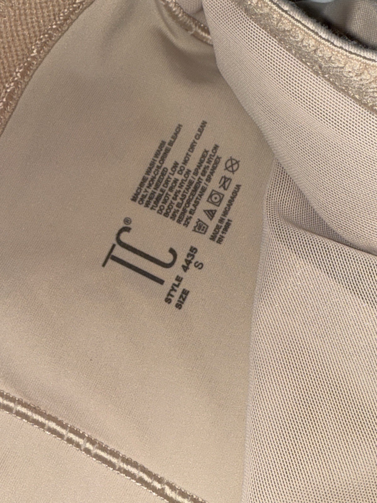 TC Fine Intimates Shape Wear Panties 4435 Beige Stretchy Tummy Control Small