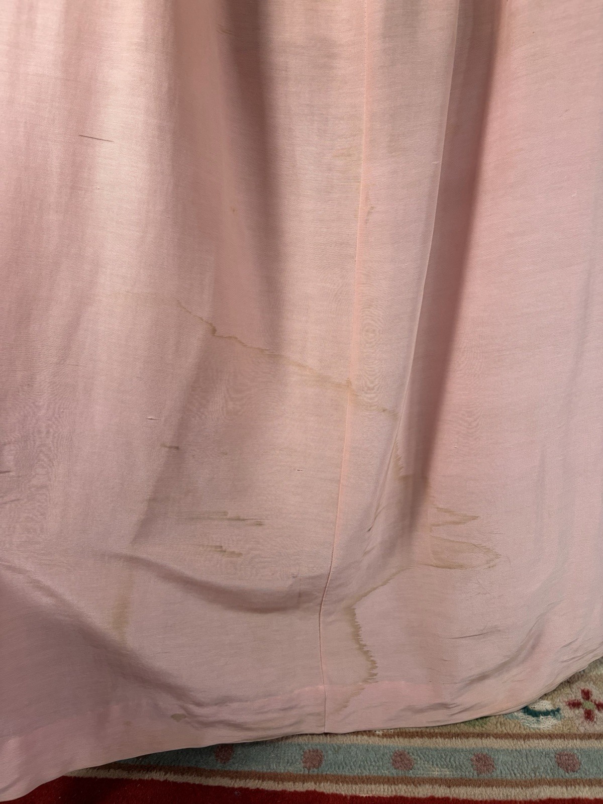 Antique Edwardian Dressing Gown Robe, Shirred Shoulders, Watered Roses Trim