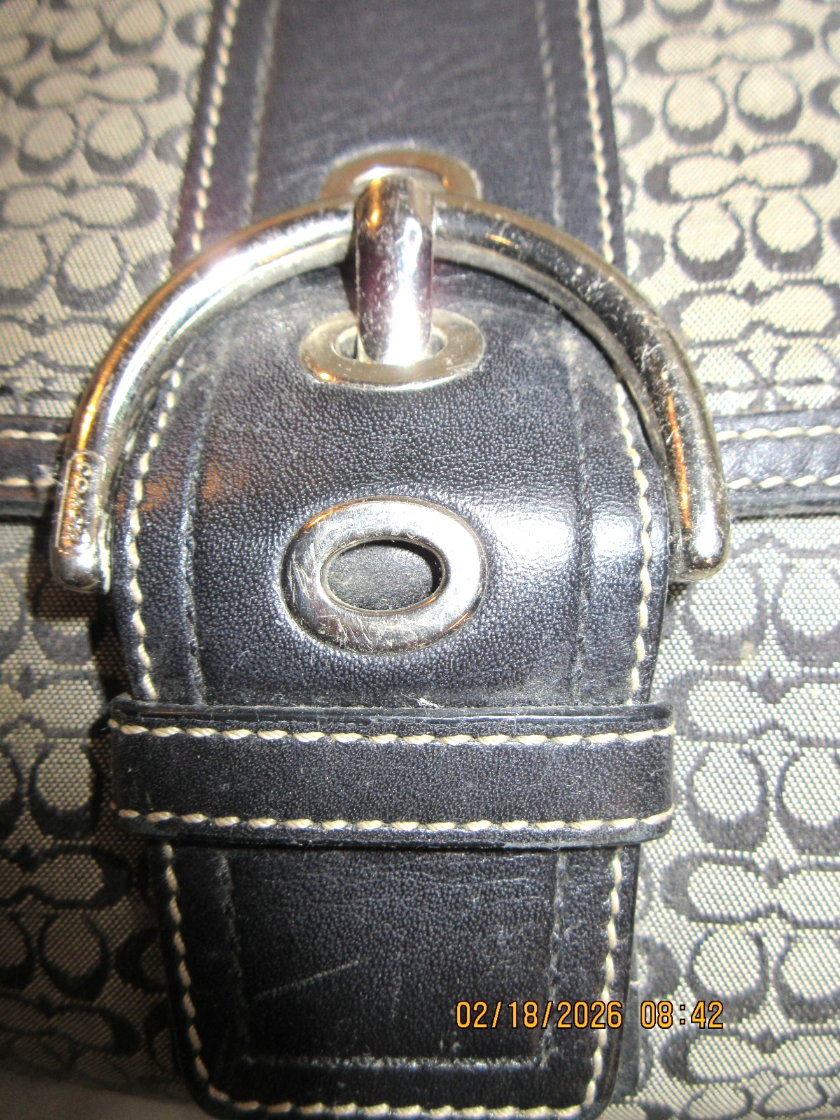 VINTAGE “OLDER, THE GOOD STUFF”~SOHO~COACH CC MONOGRAMMED PURSE~BLACK LEATHER